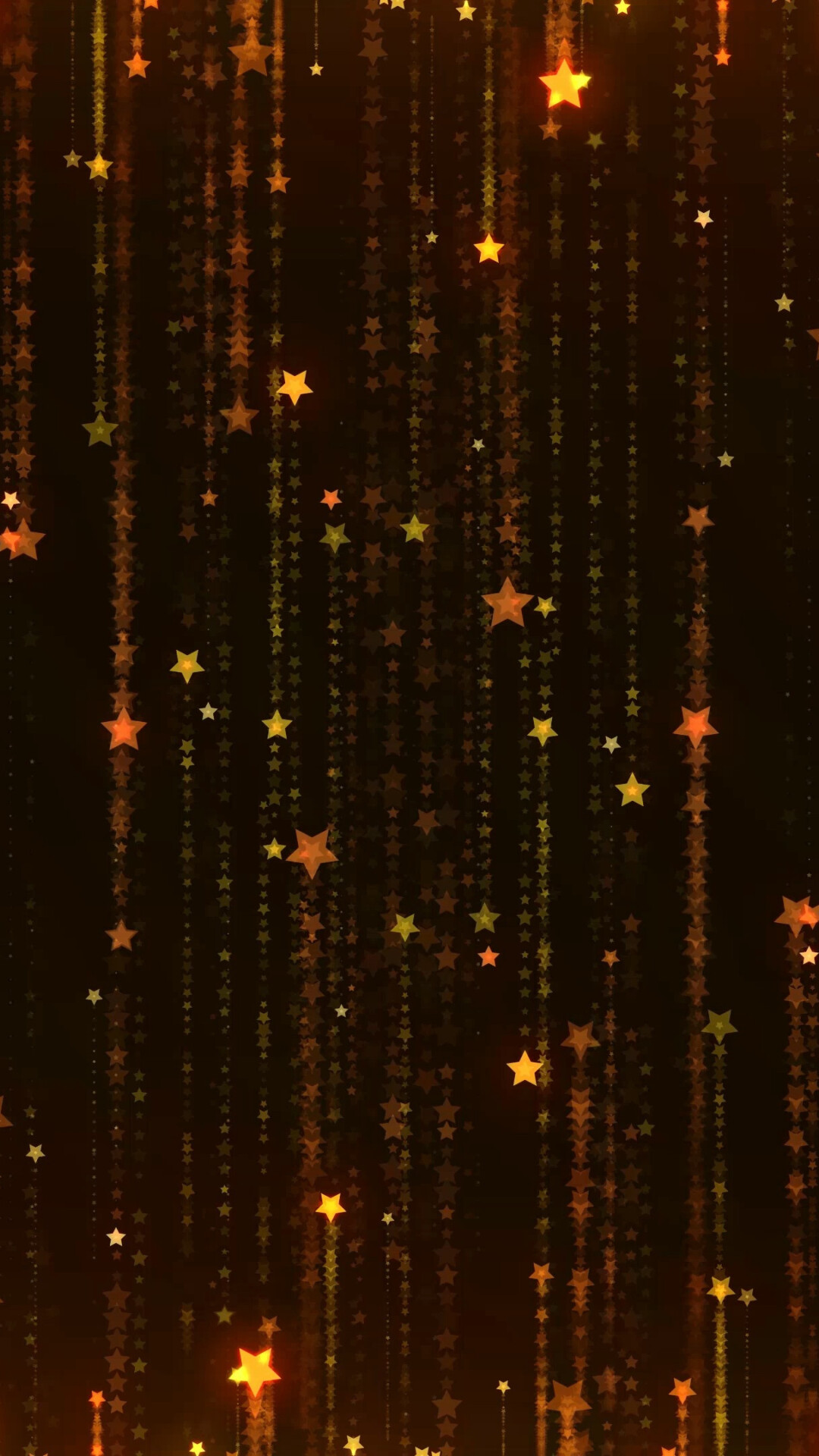 Gold Star: Abstract falling stars, Out-of-focus blurred lights, Self-luminous celestial bodies. 1080x1920 Full HD Wallpaper.