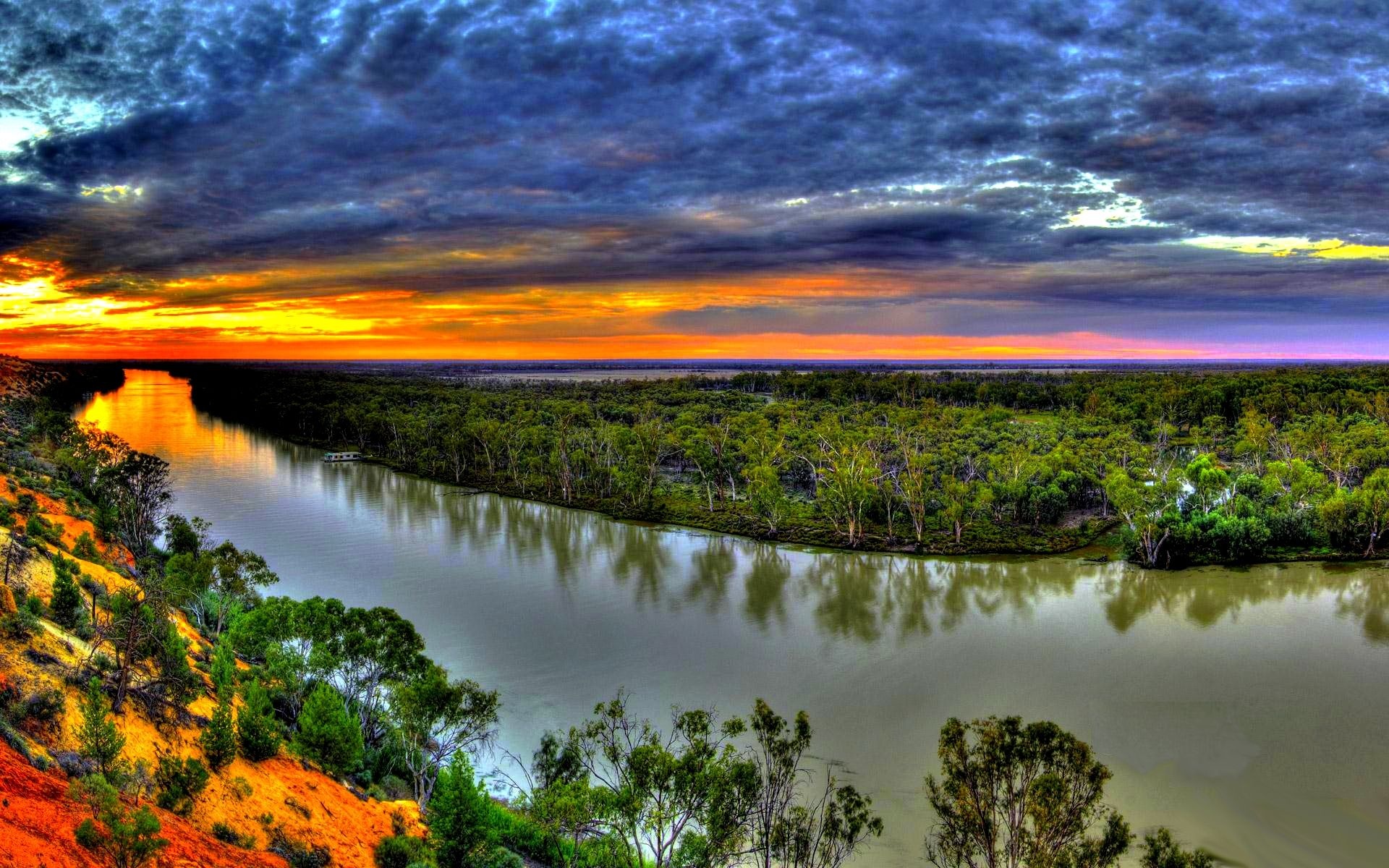 The Murray River, Tranquil waterway scenes, Nature's serenity, Peaceful images, 1920x1200 HD Desktop