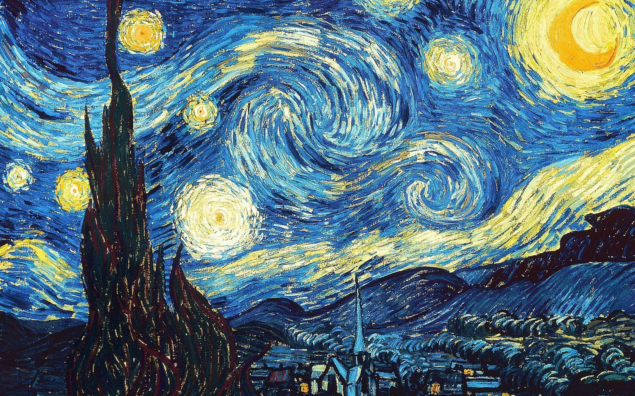 Starry Night, Impressionist Wallpaper, 2050x1280 HD Desktop