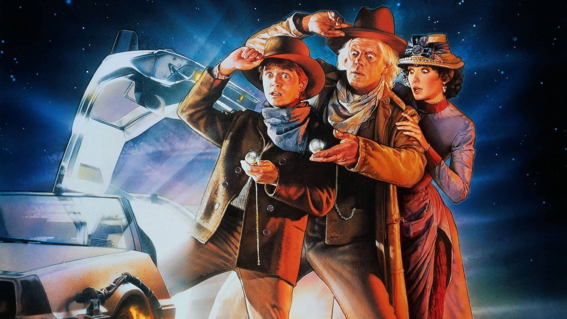 Back to the Future: The franchise follows the adventures of Marty McFly and Dr. Emmett "Doc" Brown. 1920x1080 Full HD Background.