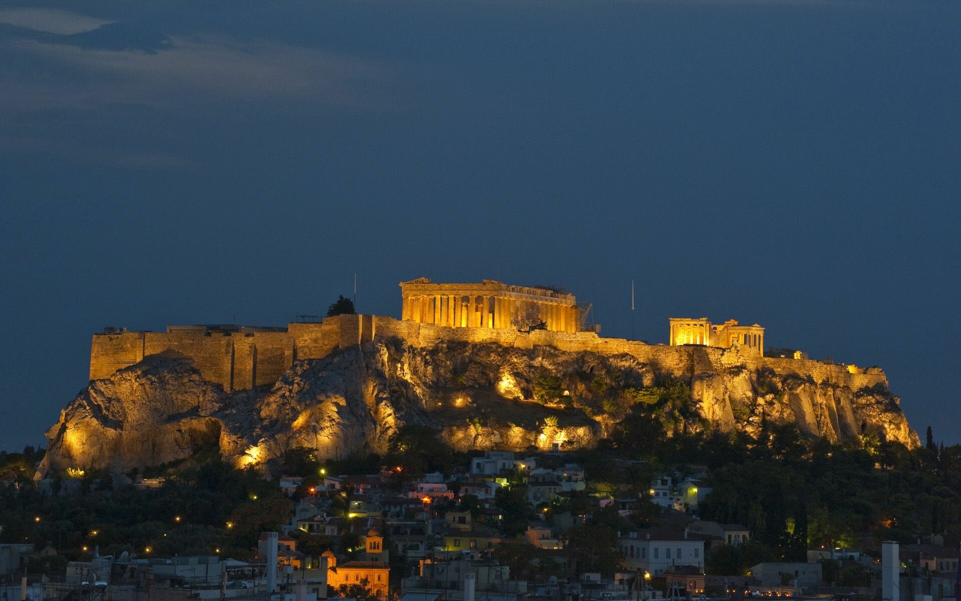 Greece: The Parthenon on the Acropolis of Athens, Historical site. 1920x1200 HD Background.
