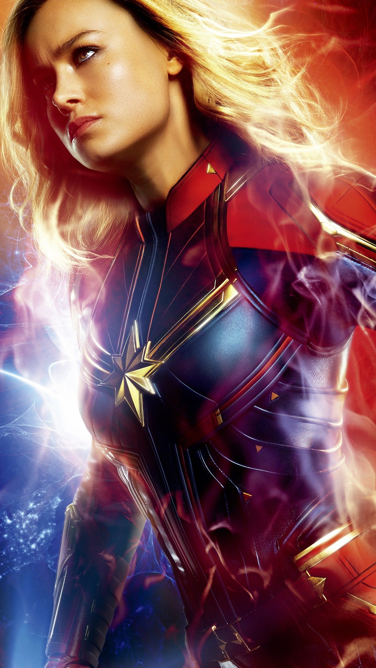 Brie Larson, Captain Marvel, Wallpaper, Backgrounds, 1440x2560 HD Phone