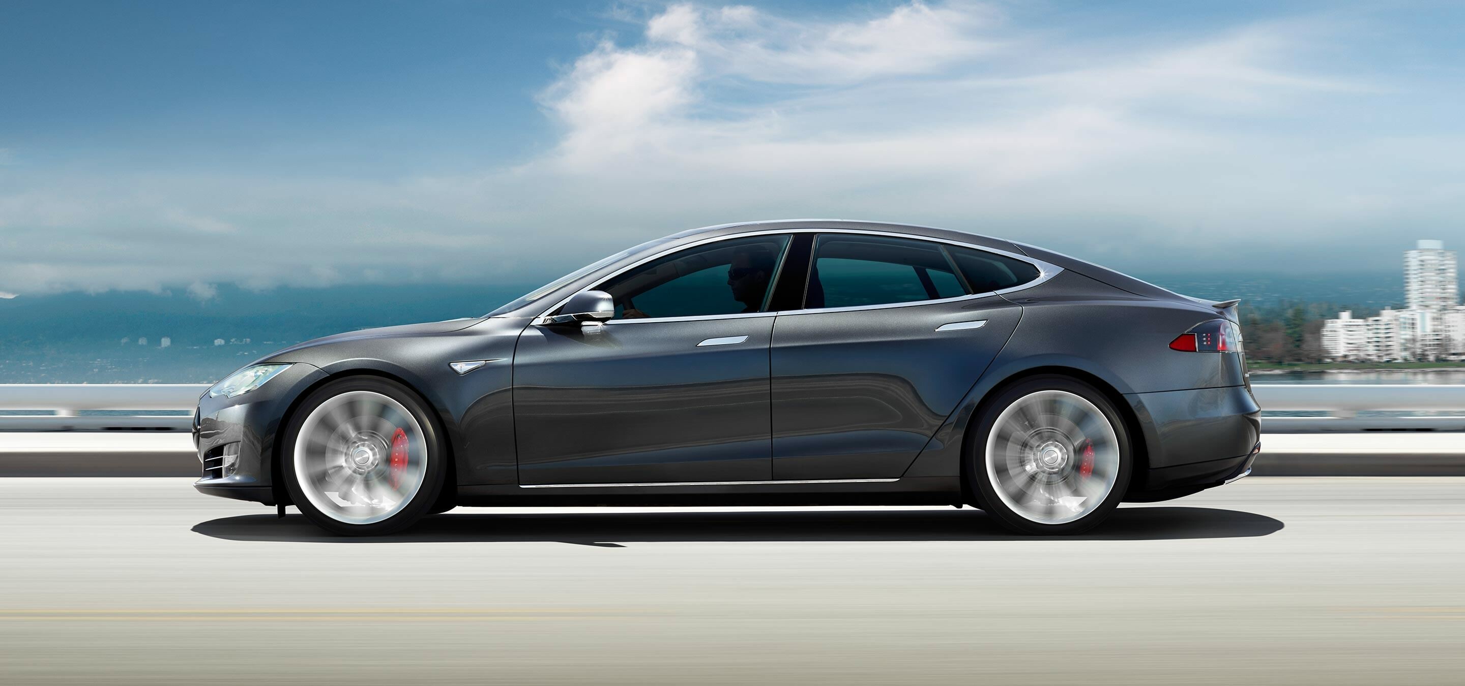 Tesla Model S: EV, Won the 2013 Motor Trend Car of the Year. 2880x1350 Dual Screen Wallpaper.