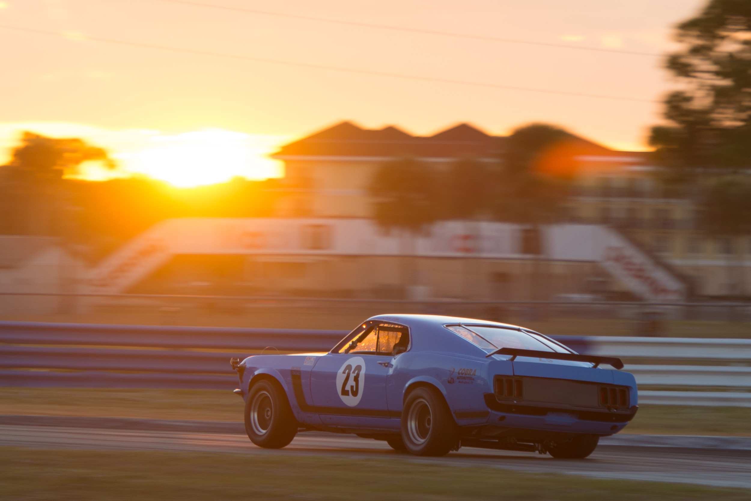 Autocross: Retro Ford Mustang equipped with a turbocharged engine and a safety roll cage, Rear spoiler. 2500x1670 HD Wallpaper.
