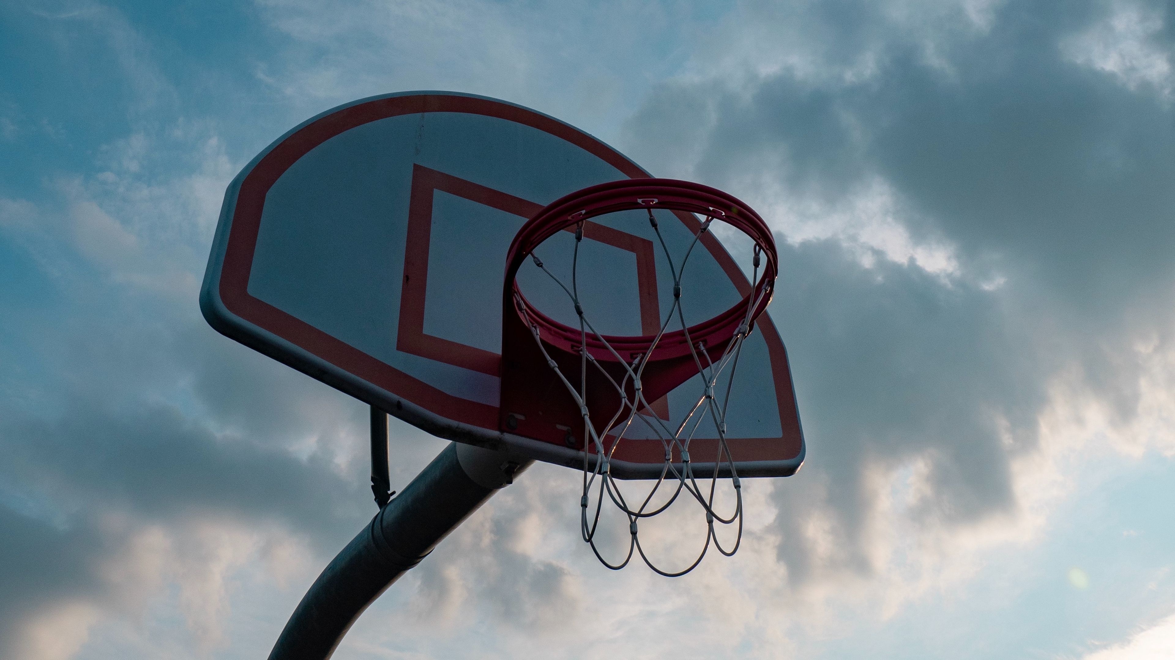 Streetball: Street basketball basket, New York City outdoor court. 3840x2160 4K Background.