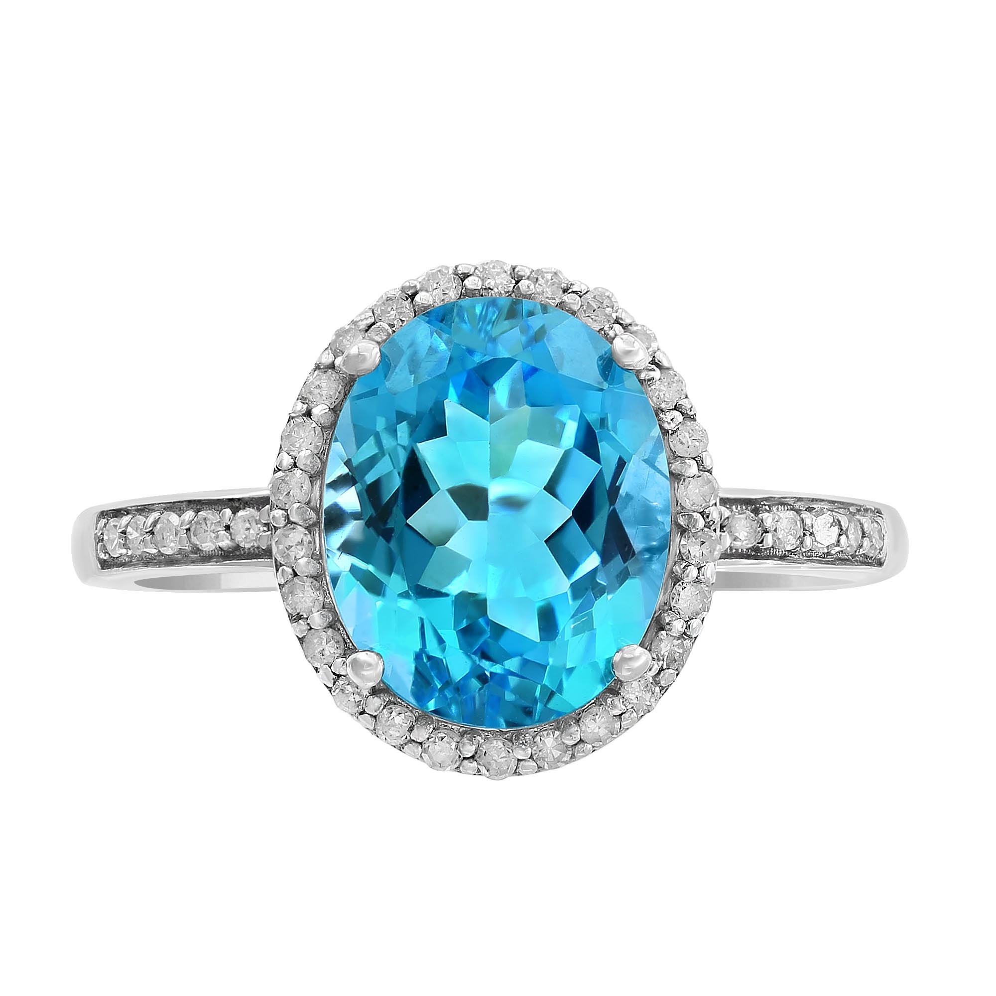 White gold Swiss blue topaz and diamond ring, Maison Birks, Fine jewelry, Elegant design, 2000x2000 HD Handy