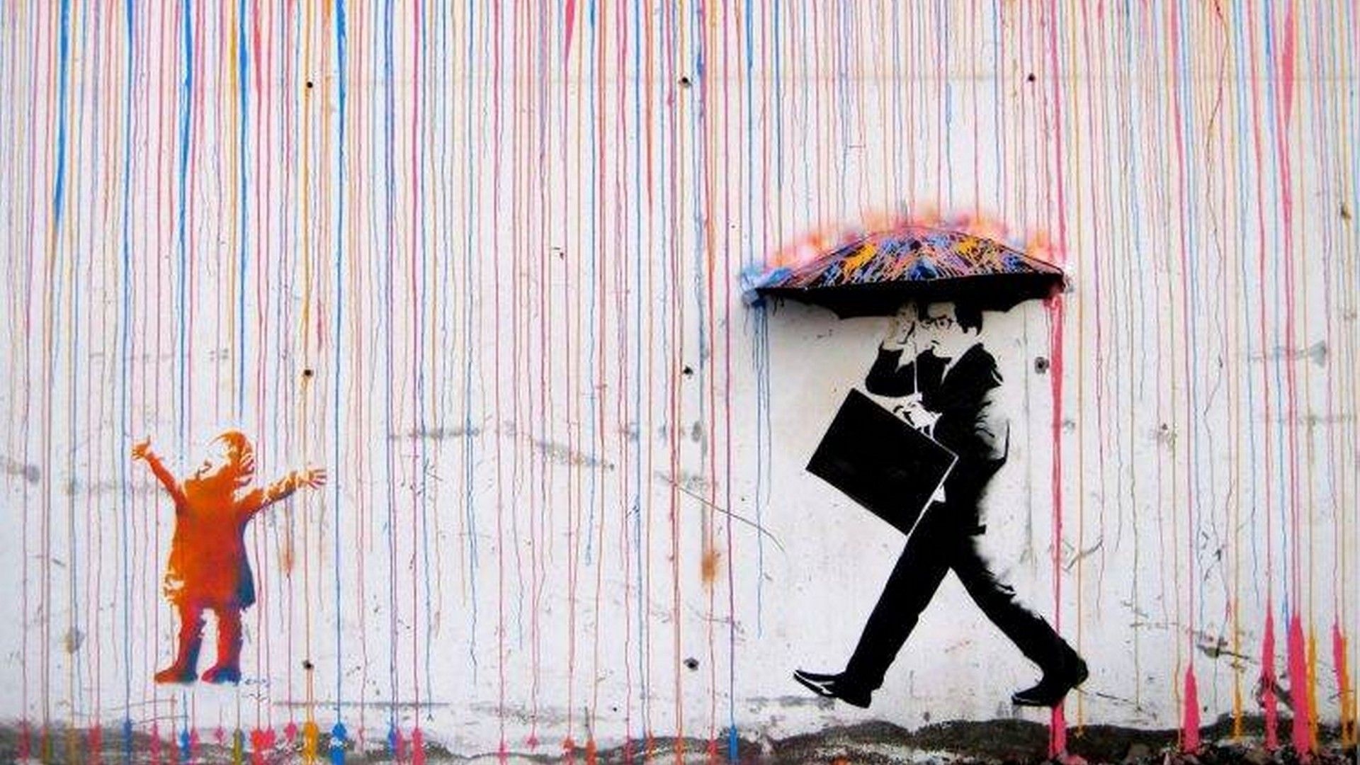 Banksy: A pseudonymous England-based street artist, Graffiti. 1920x1080 Full HD Wallpaper.