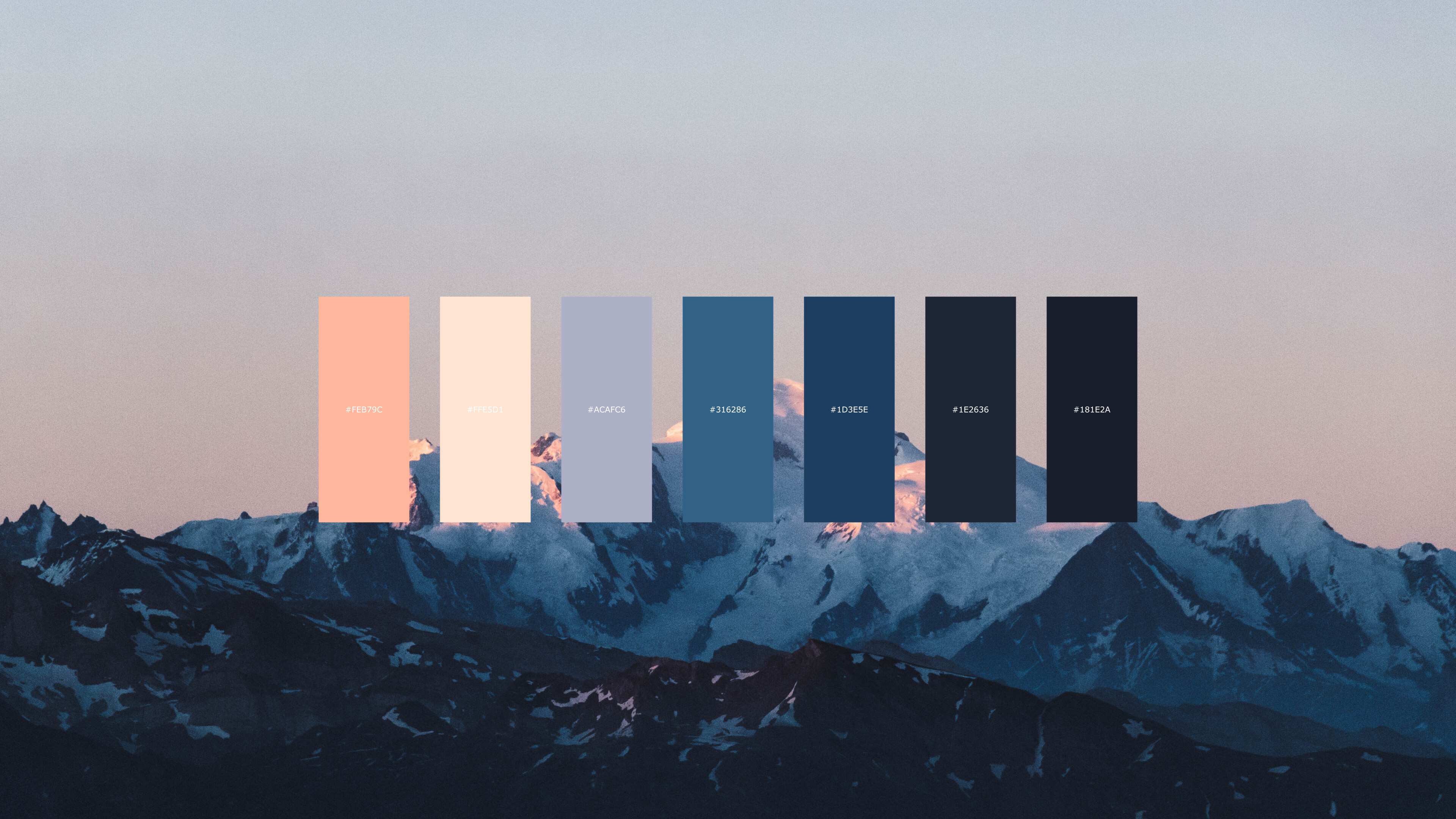 Color Palette, Mountain colors, 4K resolution, Aesthetic appeal, 3840x2160 4K Desktop