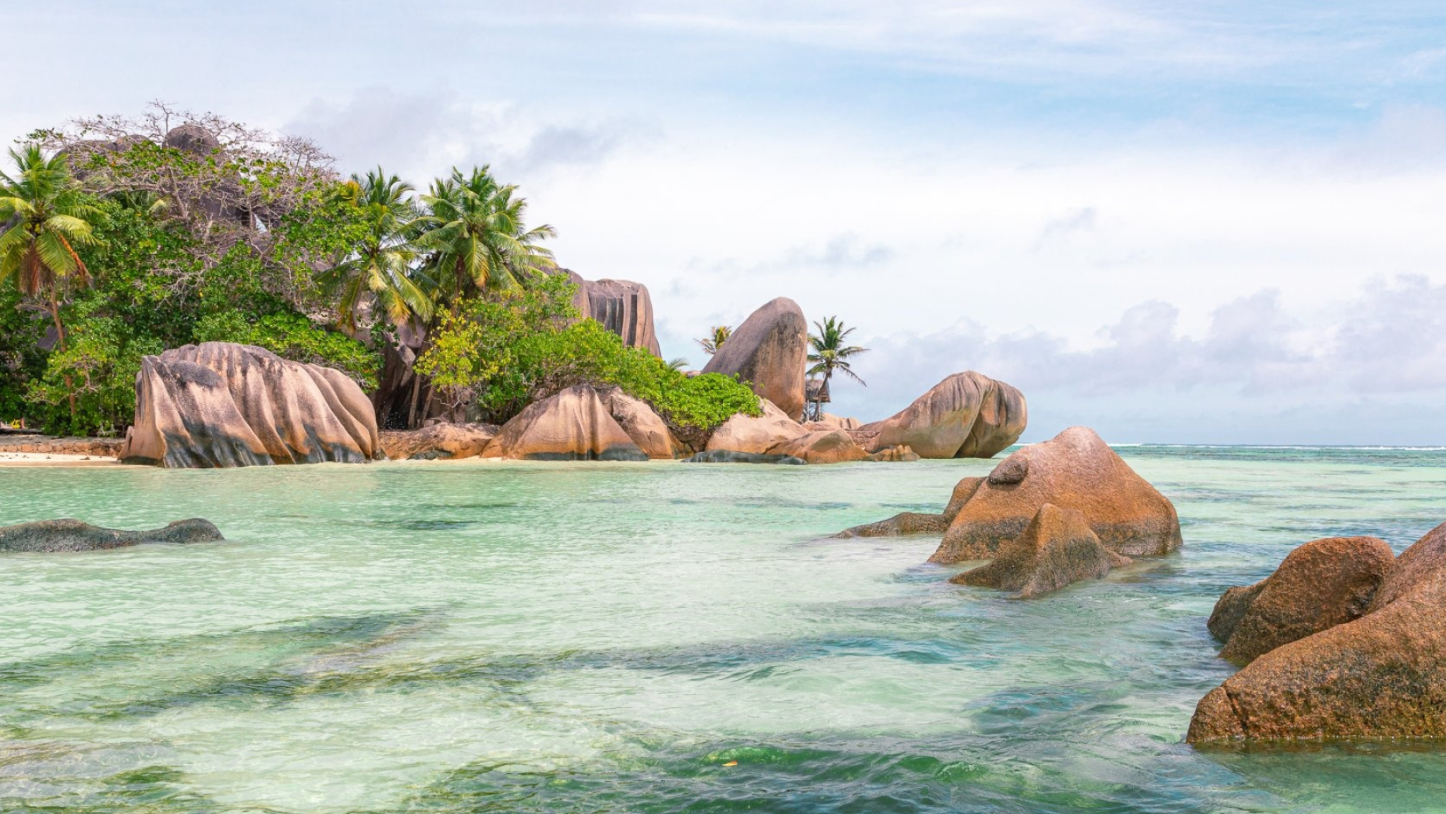 Seychelles landscapes, Majestic granite rocks, Pristine beaches, Pure serenity, 2050x1160 HD Desktop