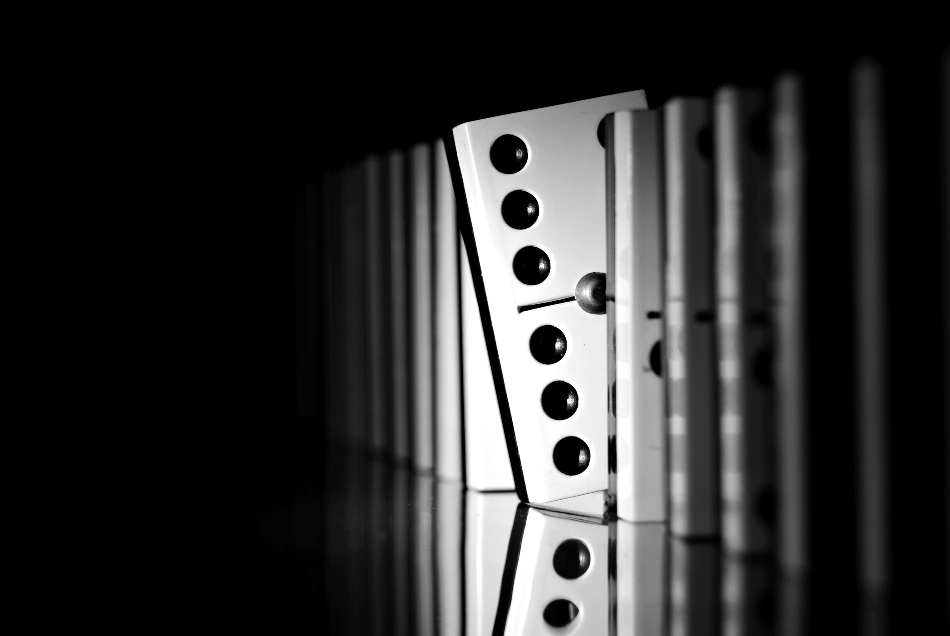 Dominoes: Black-and-white game tiles, An ancient Chinese board activity. 3160x2120 HD Wallpaper.