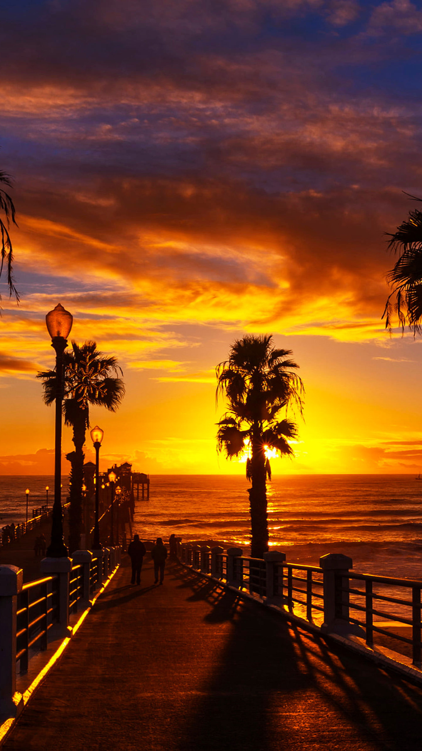 Oceanside Pier, North County, California sunset, Coastal beauty, 1440x2560 HD Phone