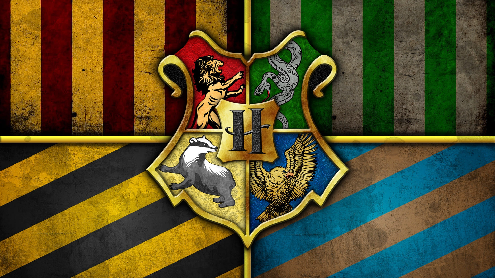 Download wallpaper, Hogwarts crest, Decorative design, Digital art, 1920x1080 Full HD Desktop