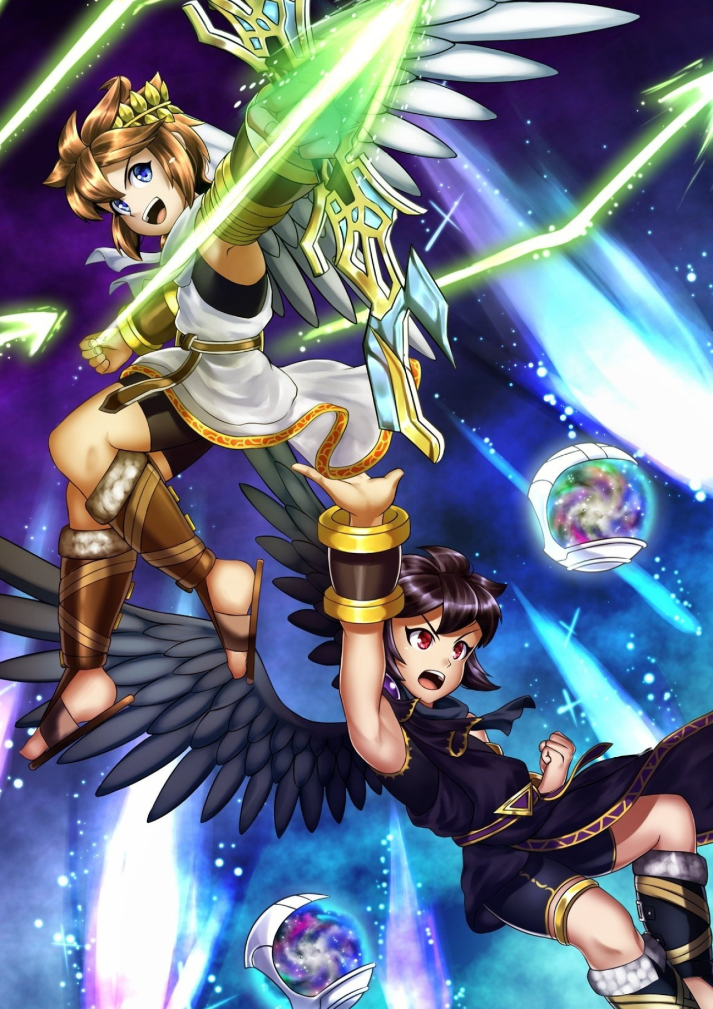 Kid Icarus Uprising art, Detailed character designs, Stunning visuals, Artistic talent, 1450x2050 HD Handy