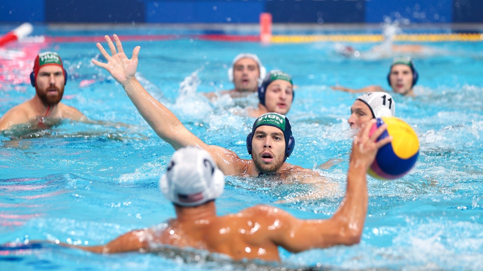 Water Polo: The USA vs. Hungary, The 2020 Tokyo Summer Olympics. 1920x1080 Full HD Wallpaper.