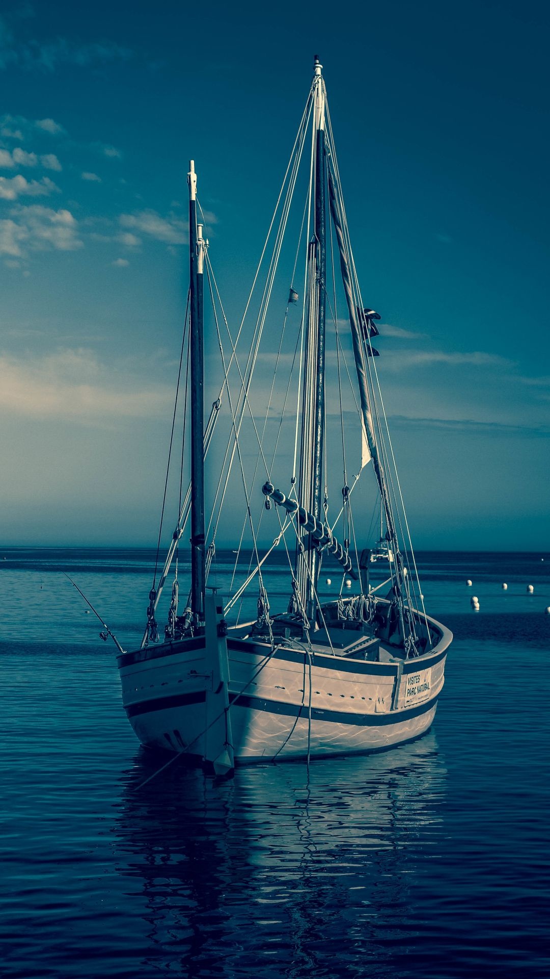 Boat: Small fishing craft rigged with one or more lugsails. 1080x1920 Full HD Background.