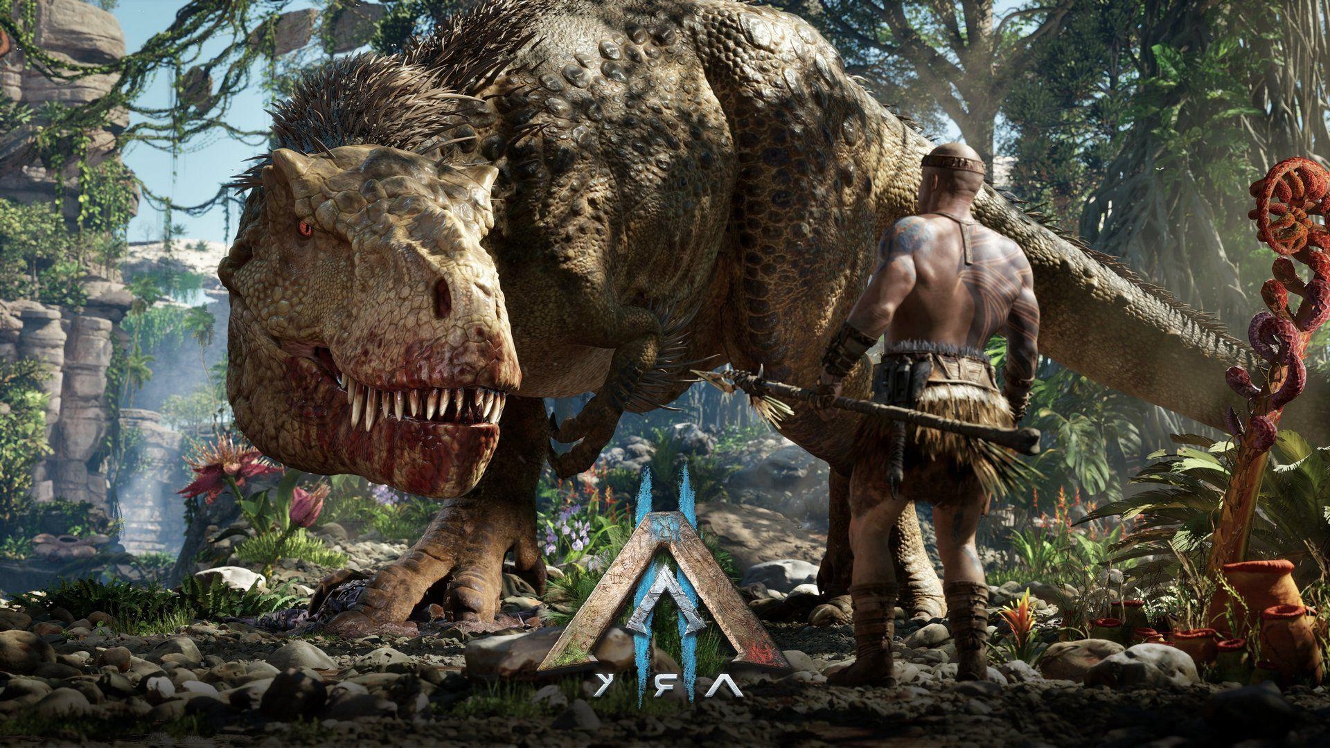 Ark II (Game): 2023 action-adventure survival game set in an open world. 1920x1080 Full HD Background.