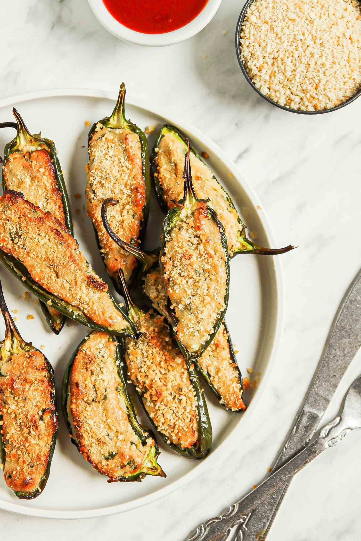 Baked vegan jalapeo poppers, Plant-based appetizer, Spicy goodness, Guilt-free indulgence, 1400x2100 HD Phone