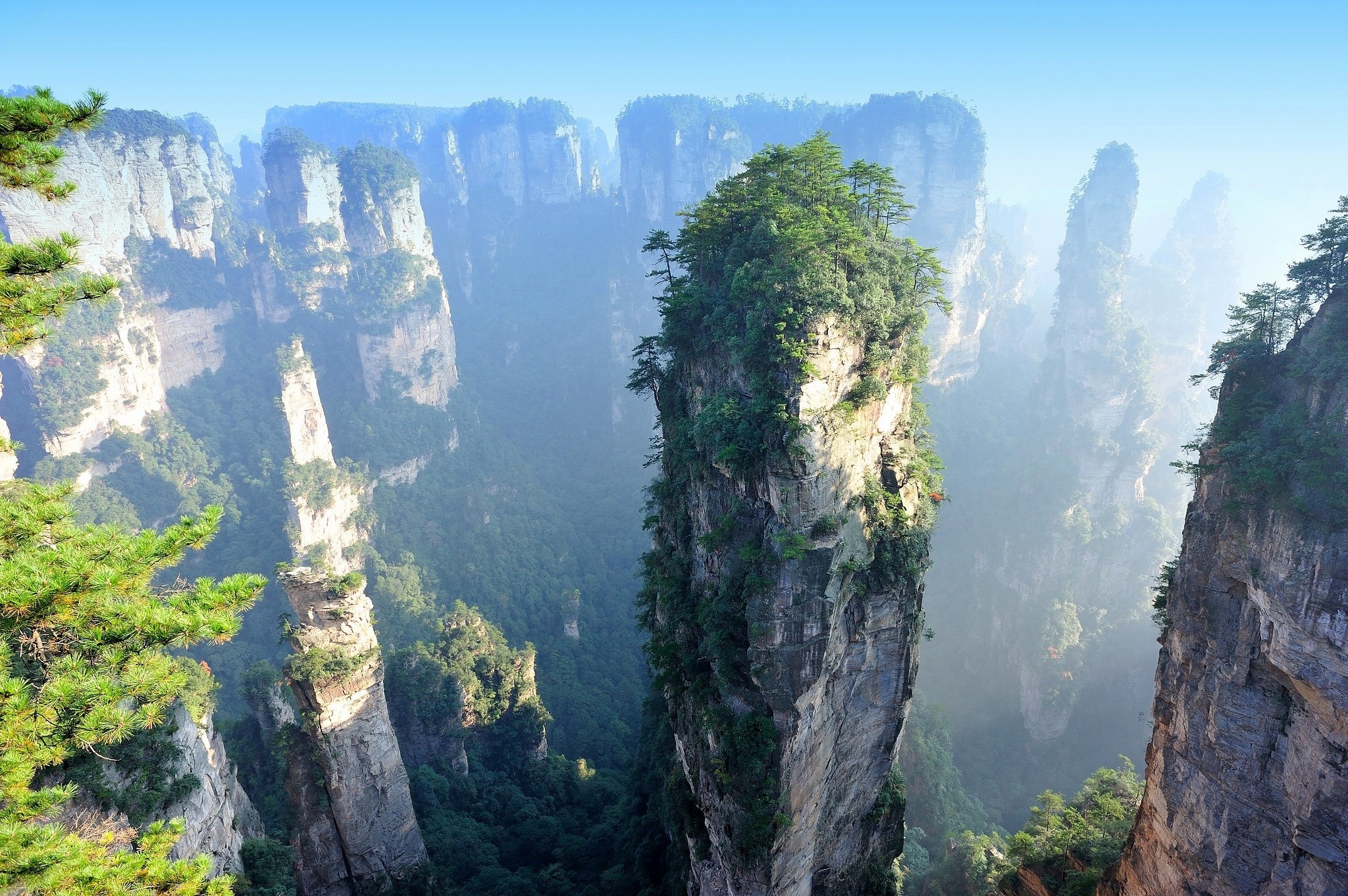 Zhangjiajie National Park, Majestic rock towers, China's natural beauty, Wallpx resolution, 2050x1370 HD Desktop