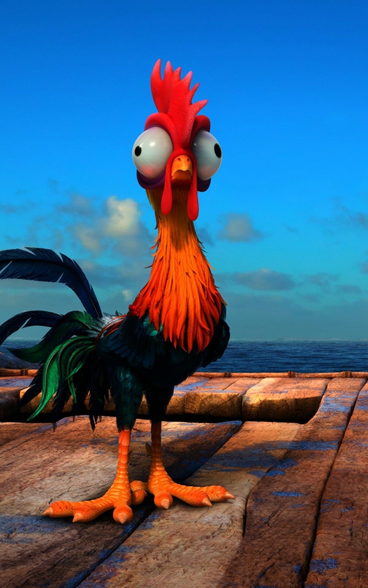 Moana: Heihei, Rooster, A major character in Disney's 2016 animated feature film. 1200x1920 HD Wallpaper.