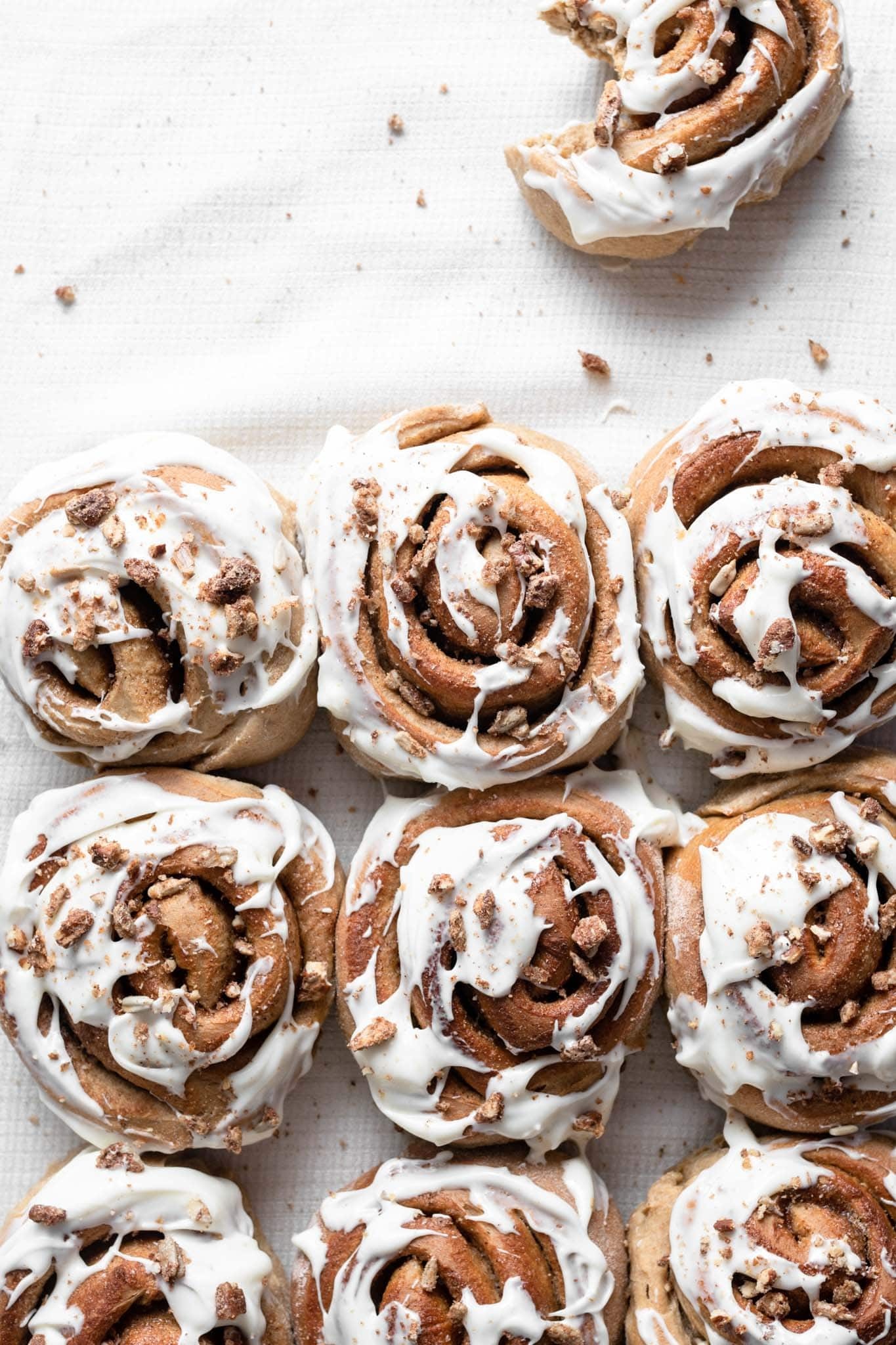 Cinnamon roll: A sweet pastry made from a yeast dough, Ingredients. 1370x2050 HD Background.