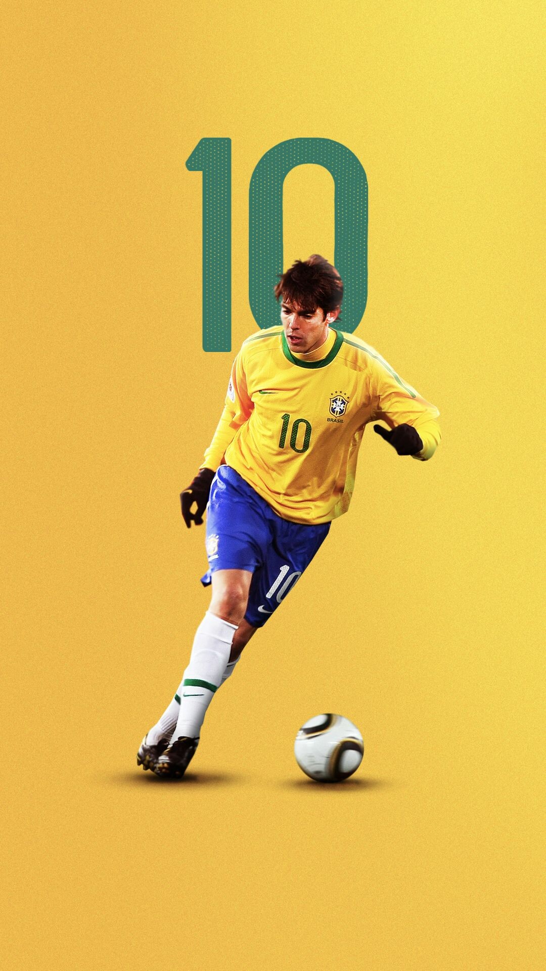 Kaká: Sports, Made his debut for the Brazil national football team in 2002. 1080x1920 Full HD Background.