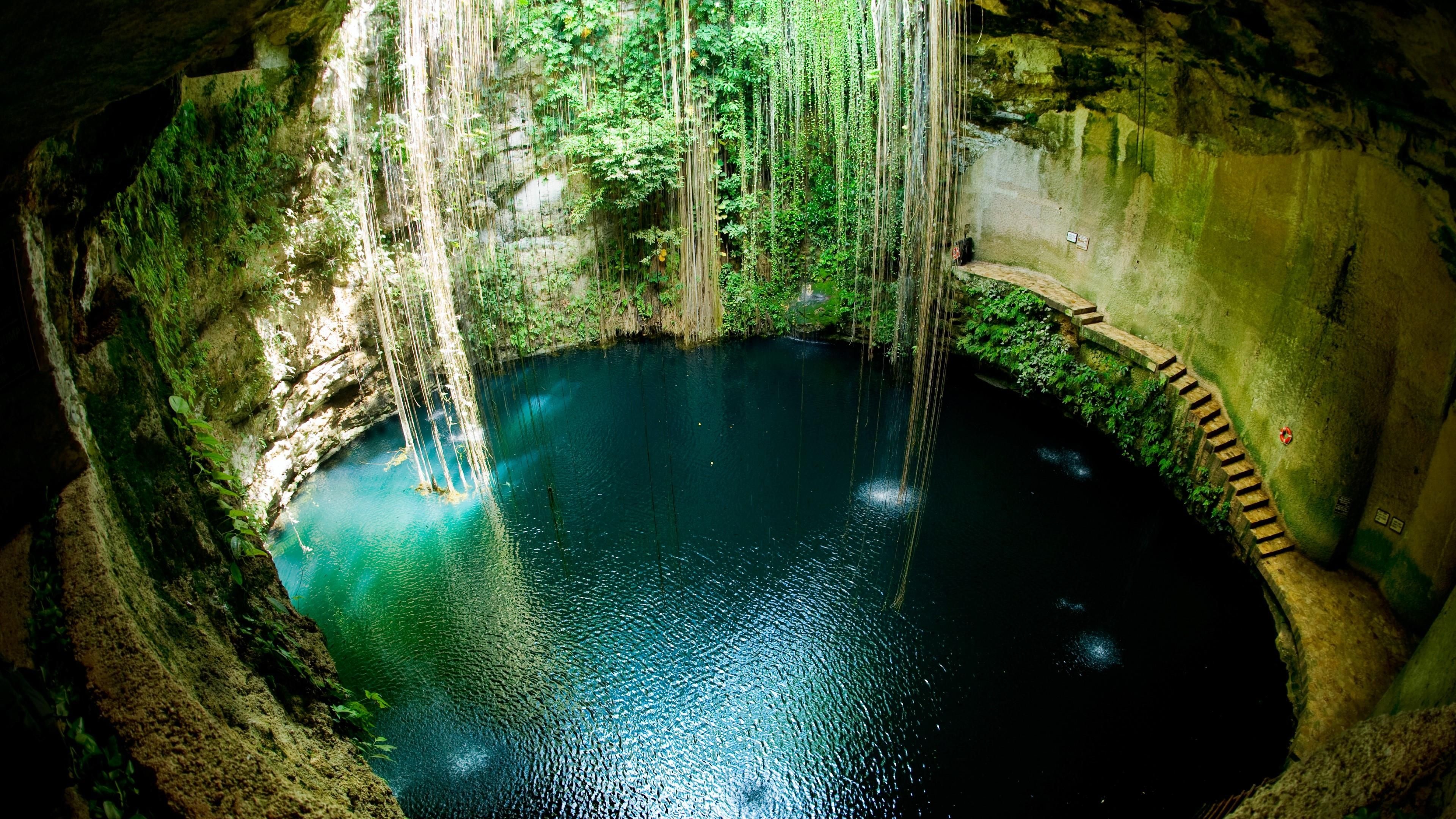 Ik Kil Cenote, Mexico, Travels, Natural wonder, 3840x2160 4K Desktop
