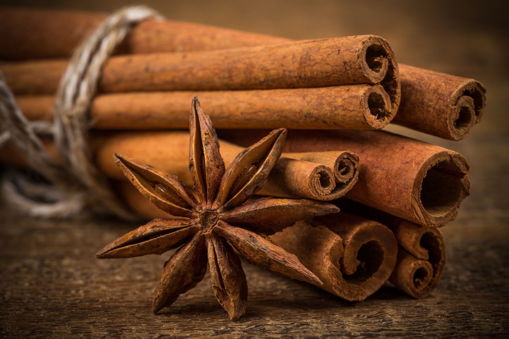 Anise Plant, Christmas spices, Cinnamon and star anise, Rustic wood, 2050x1370 HD Desktop