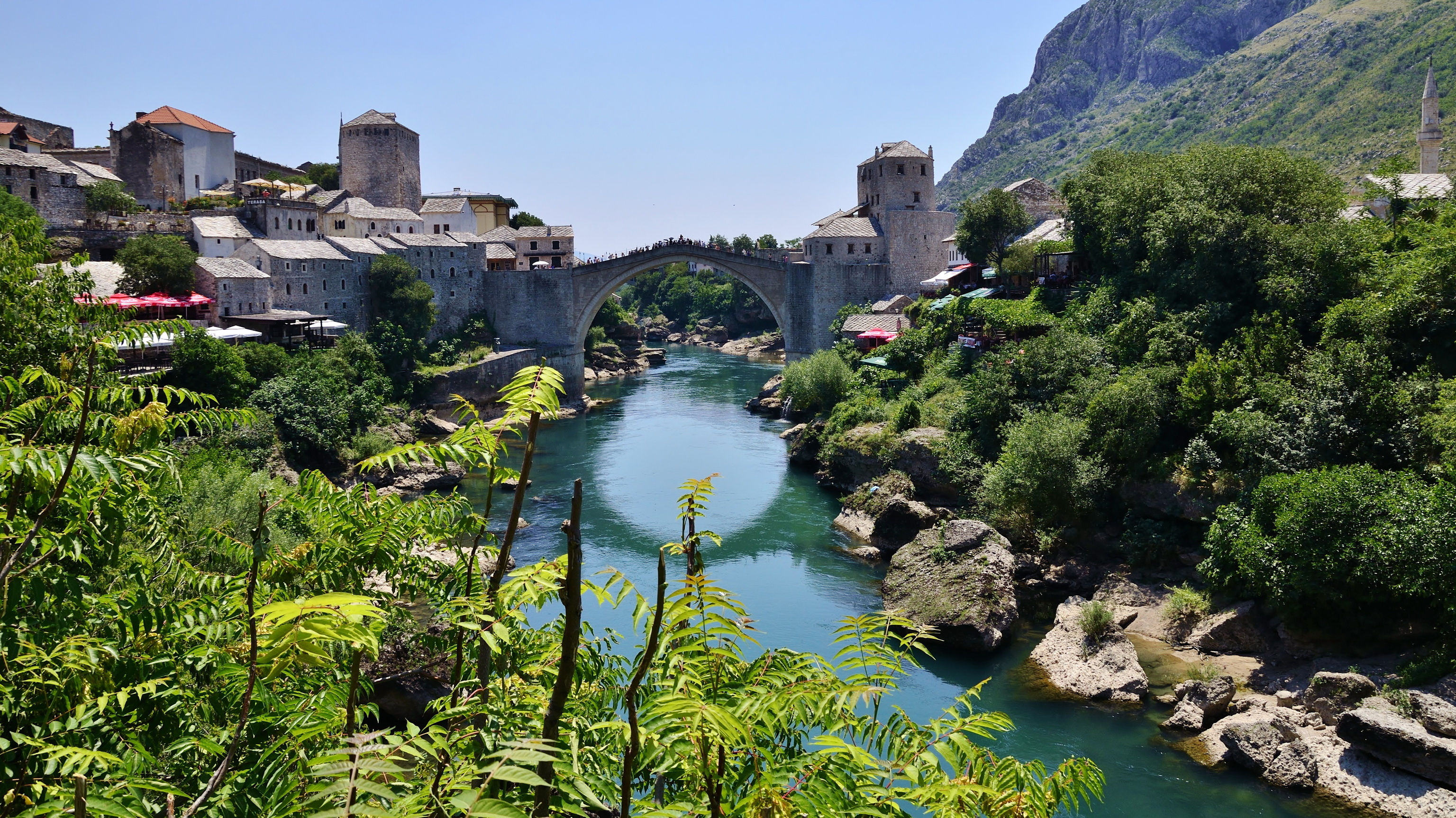Picture, Mostar bridges, River cities, Scenic views, 3080x1730 HD Desktop