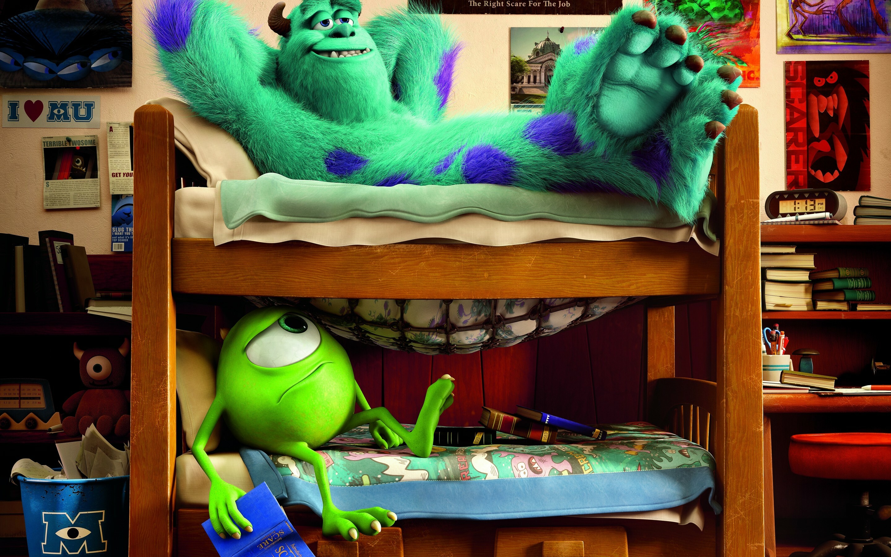 Monsters, Inc.: The film centers on two creatures, the hairy James P. "Sulley" Sullivan and his one-eyed partner and best friend Mike Wazowski. 2880x1800 HD Wallpaper.