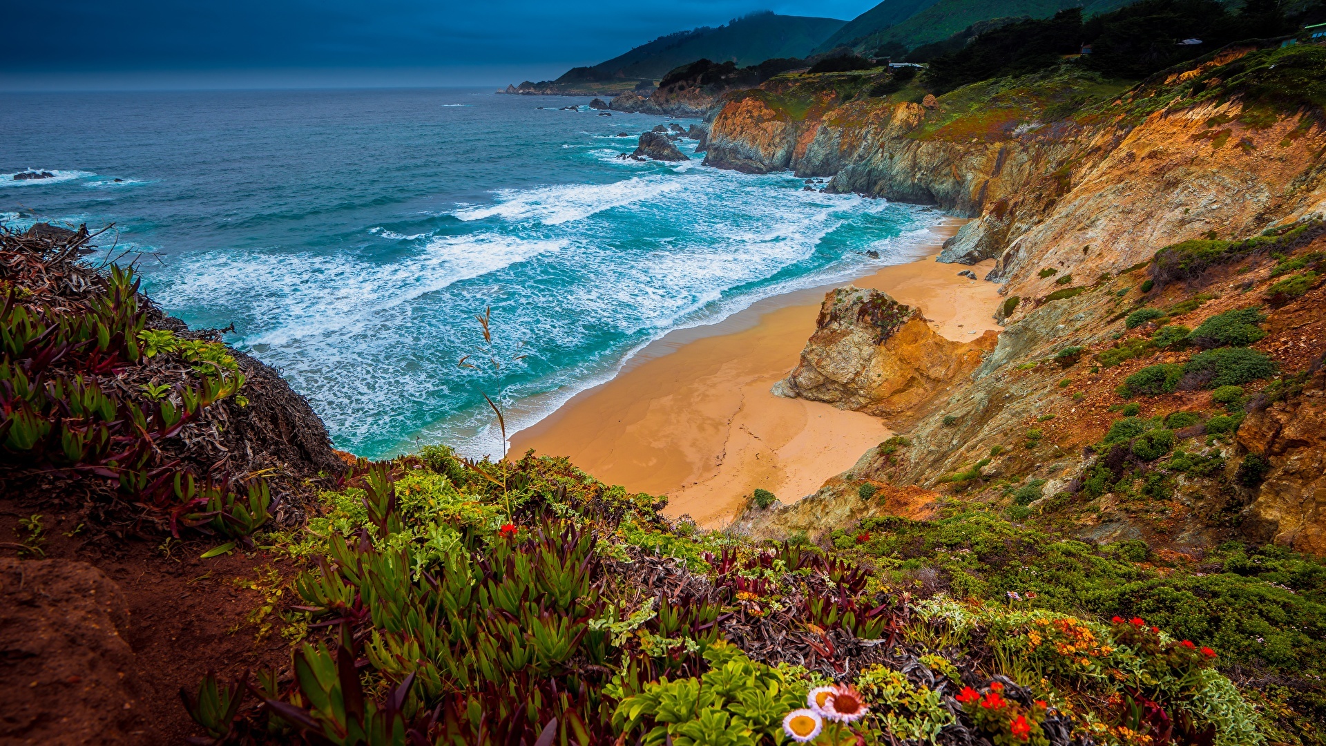 Big Sur desktop view, Captivating California landscapes, Coastal charm, Ethereal wallpapers, 1920x1080 Full HD Desktop