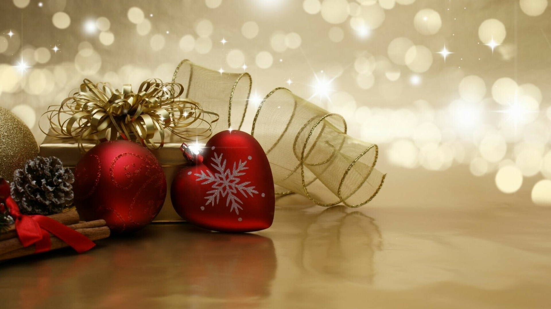 Decorations: Adornment, Ornamentation, Christmas baubles. 1920x1080 Full HD Background.