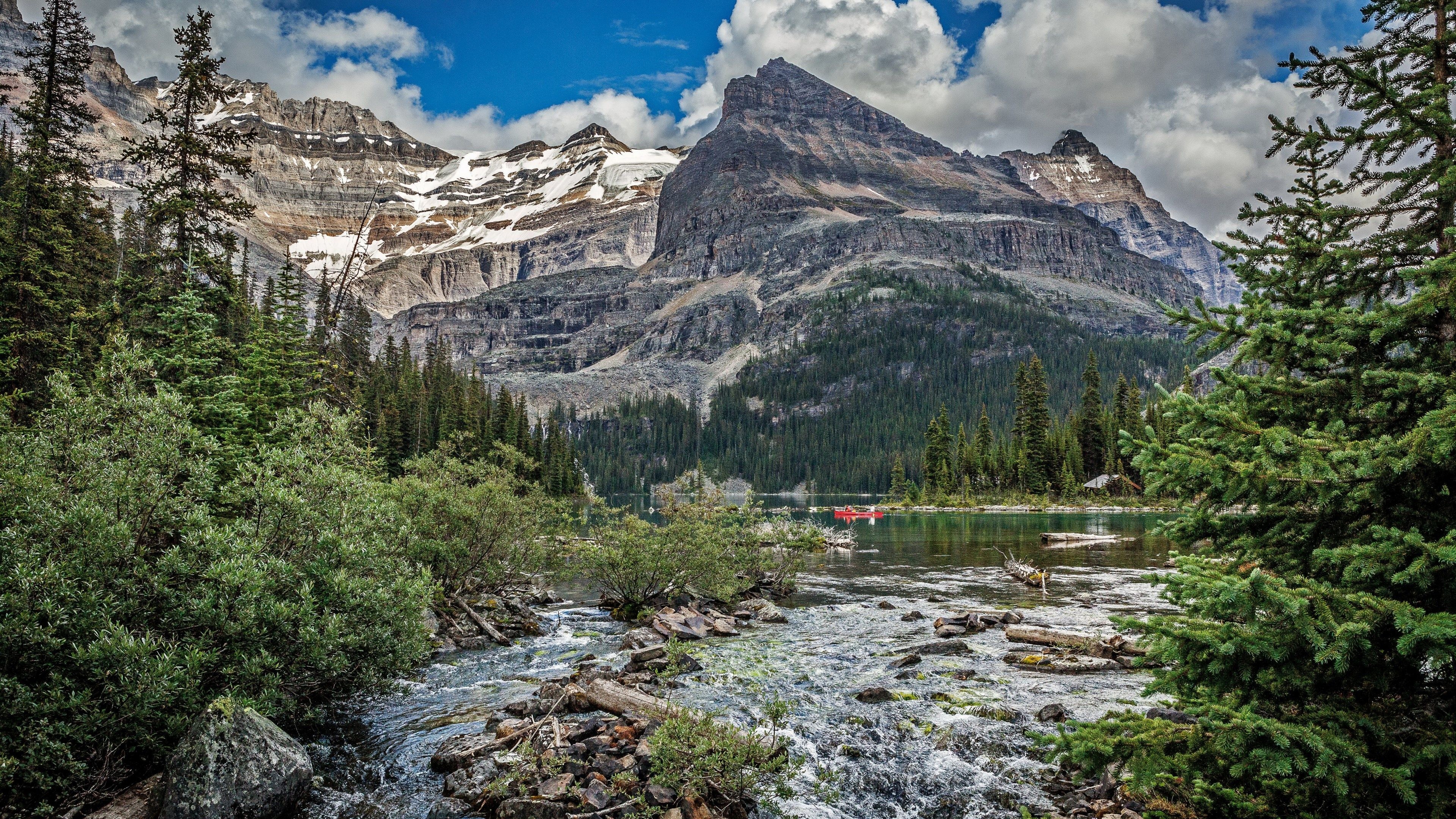 North America, Mountain landscapes, Tranquil streams, Majestic beauty, 3840x2160 4K Desktop