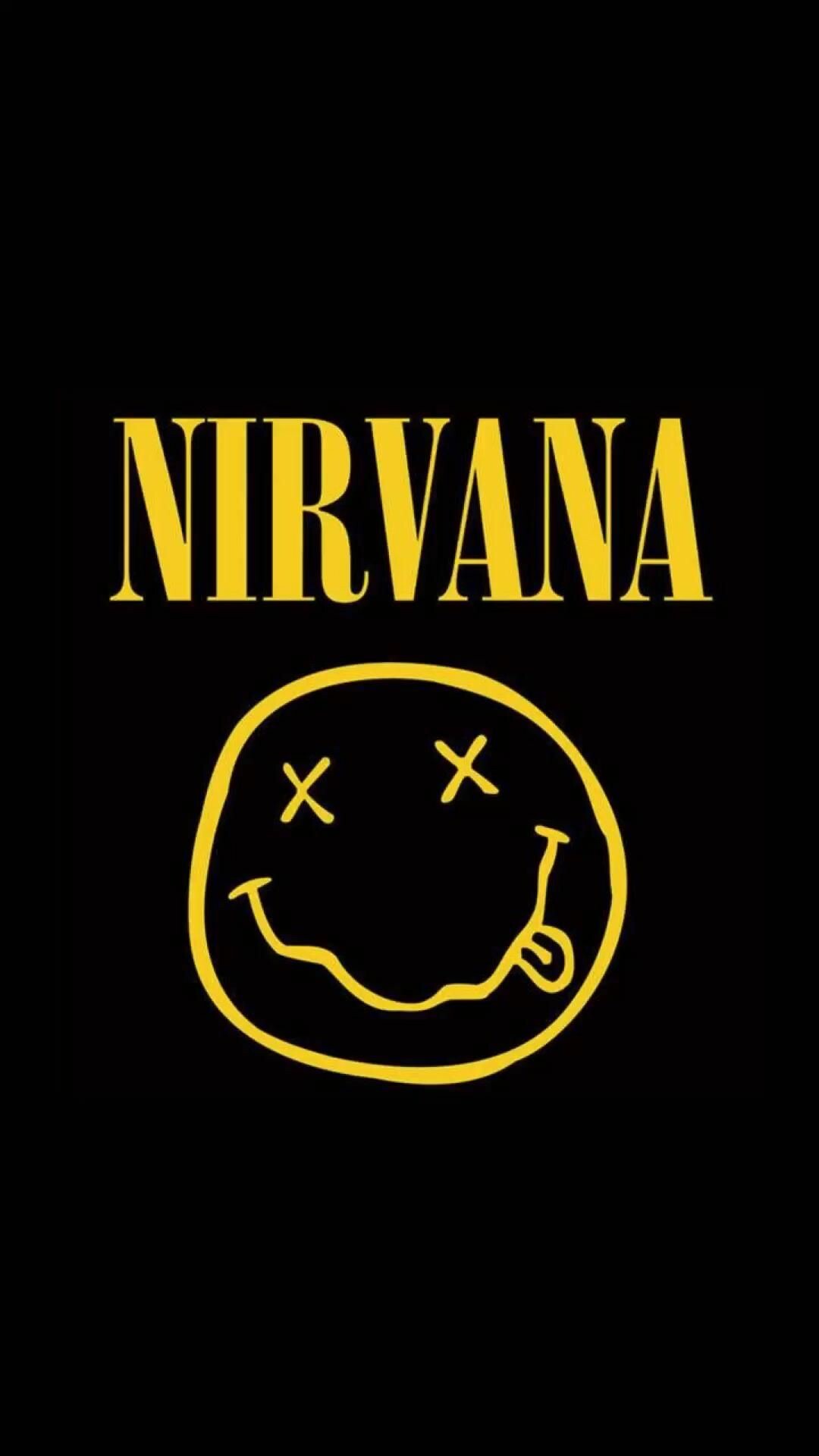 Nirvana: Nevermind, The early-`90s rock scene, Logo. 1080x1920 Full HD Background.