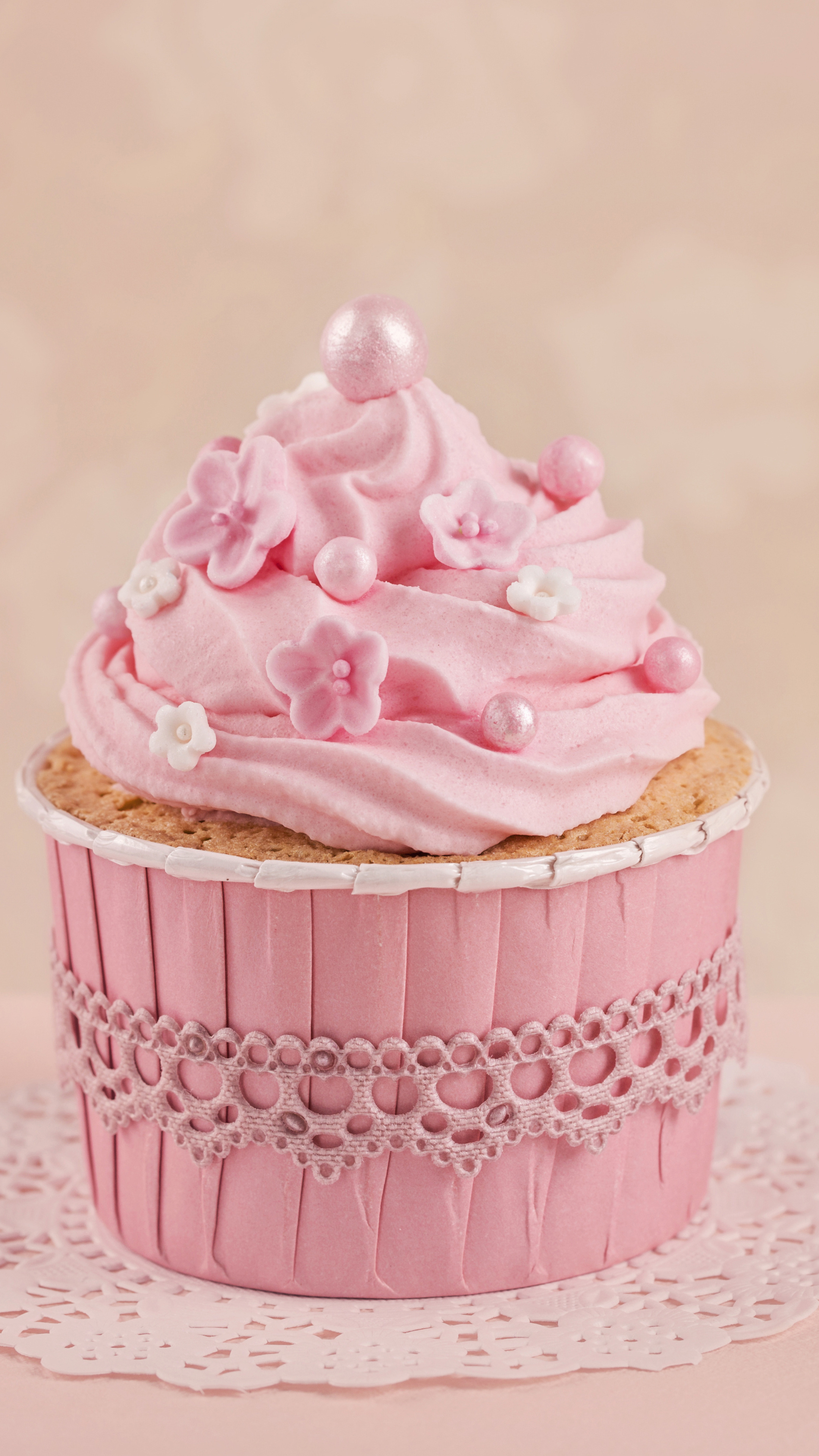 Pink cupcake, Xperia wallpapers, Premium HD images, Colorful delight, 2160x3840 4K Phone