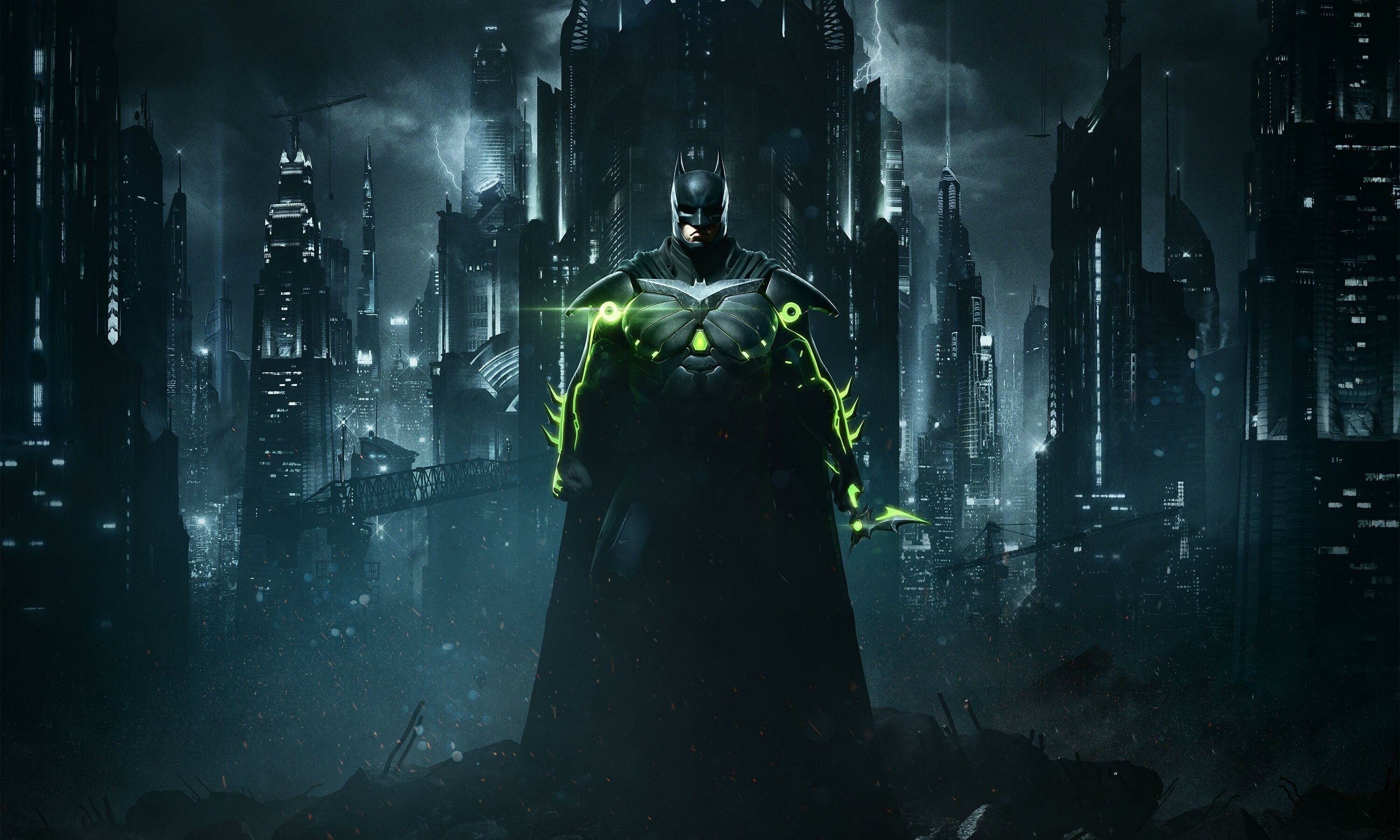 Injustice: Superman becomes a tyrant and establishes a new world order after the Joker tricks him into killing Lois Lane and destroying Metropolis, causing Batman to form an insurgency in an effort to stop his regime, Fighting video games. 3000x1800 HD Background.