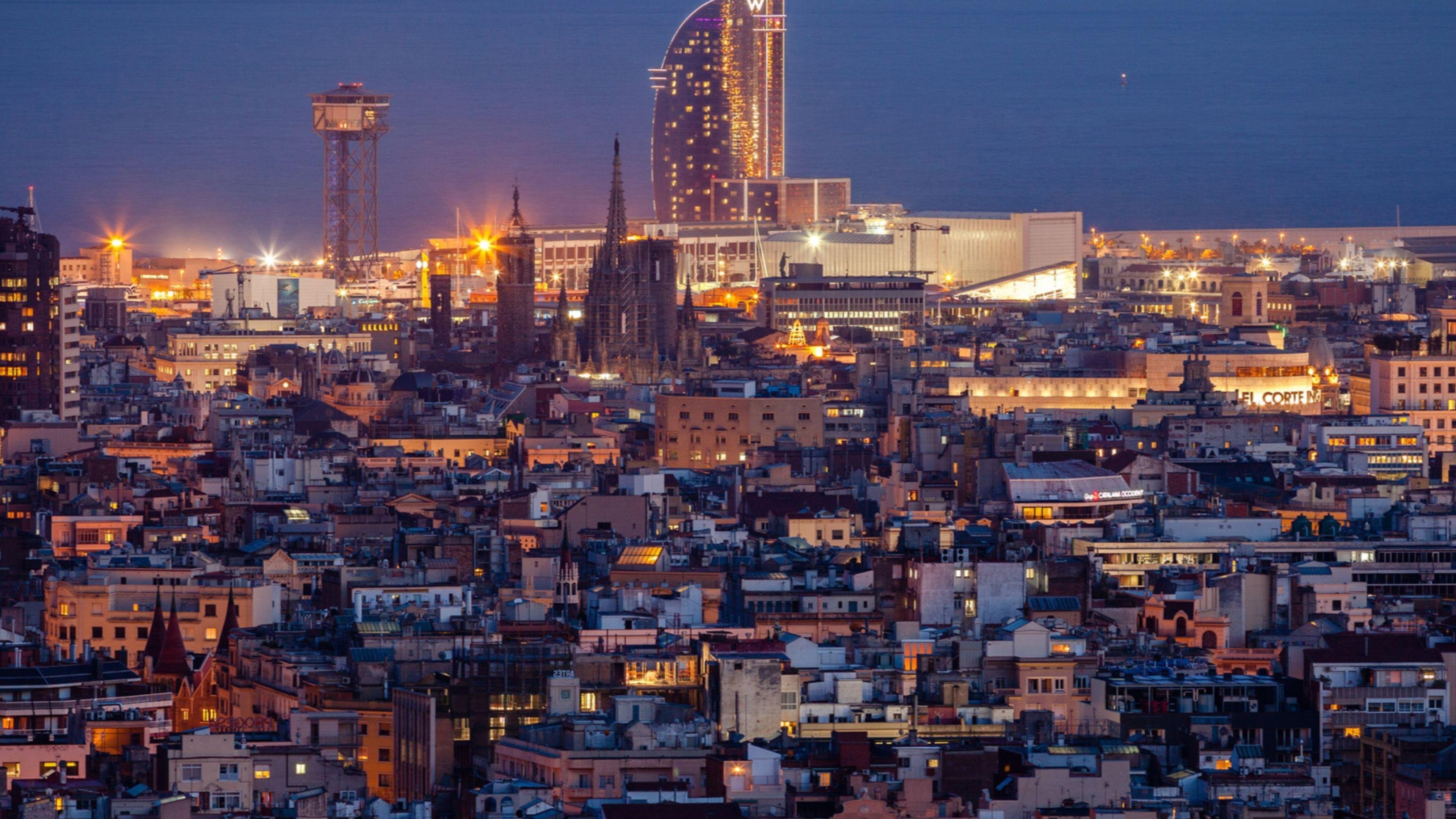 Barcelona City: The capital and largest city of the autonomous community of Catalonia. 3840x2160 4K Wallpaper.