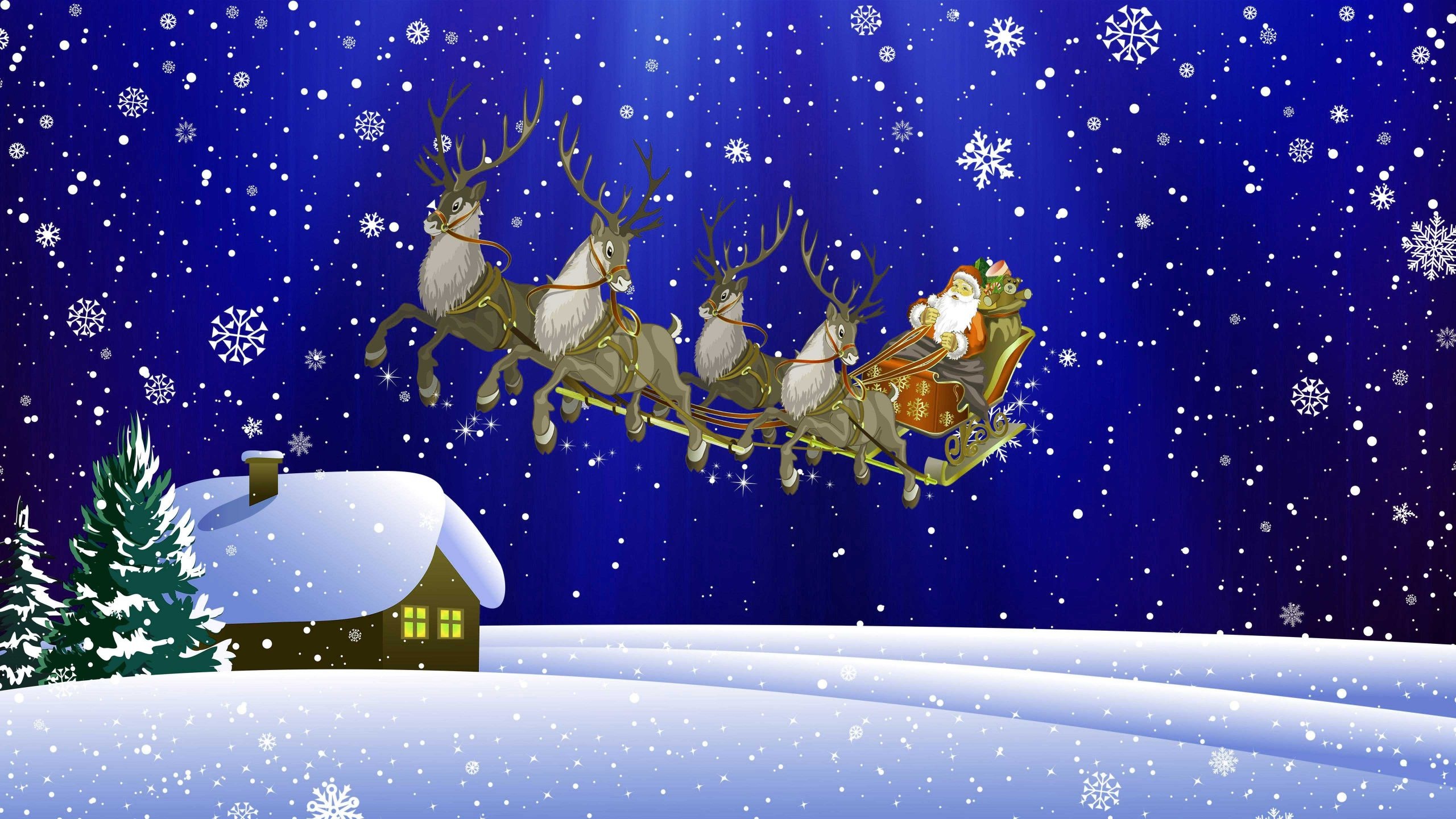 Father Christmas wallpaper, Festive holiday, EnWallpaper, 2560x1440 HD Desktop