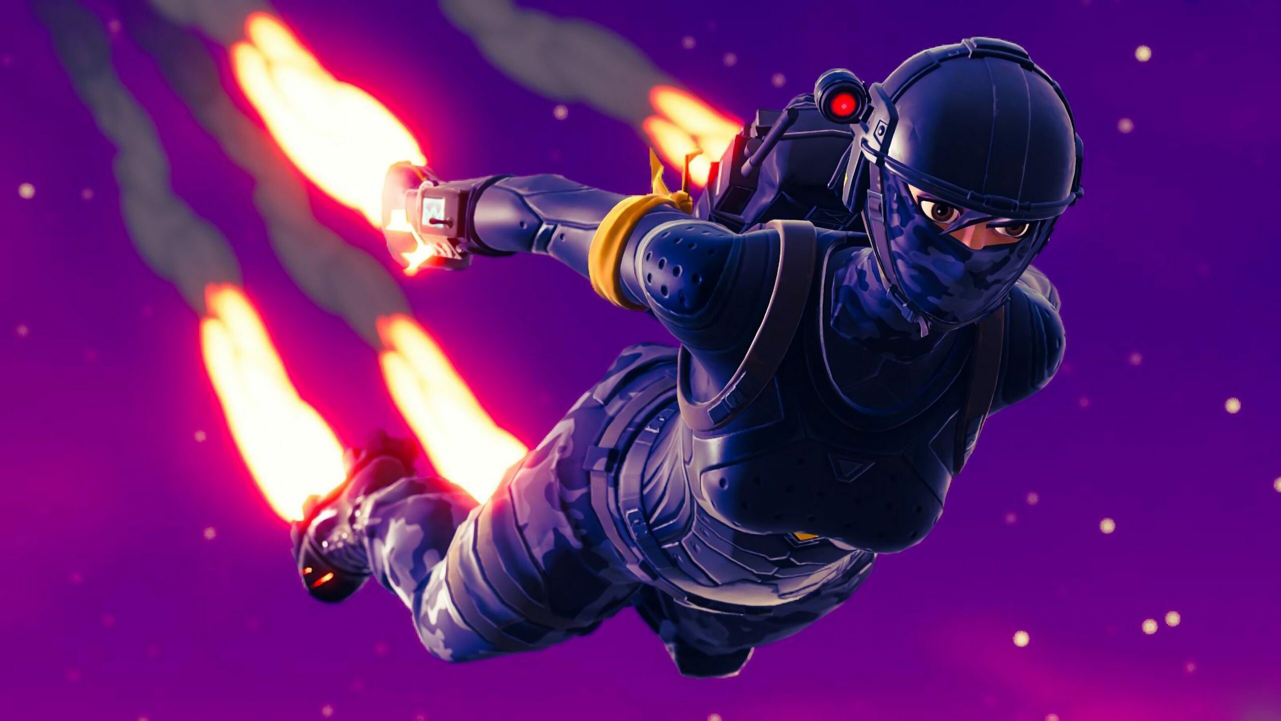 Fortnite: Released in 2017 by Epic Games, Known for its bright colors, infectious dance emotes, and use of in-game currency. 2560x1440 HD Background.
