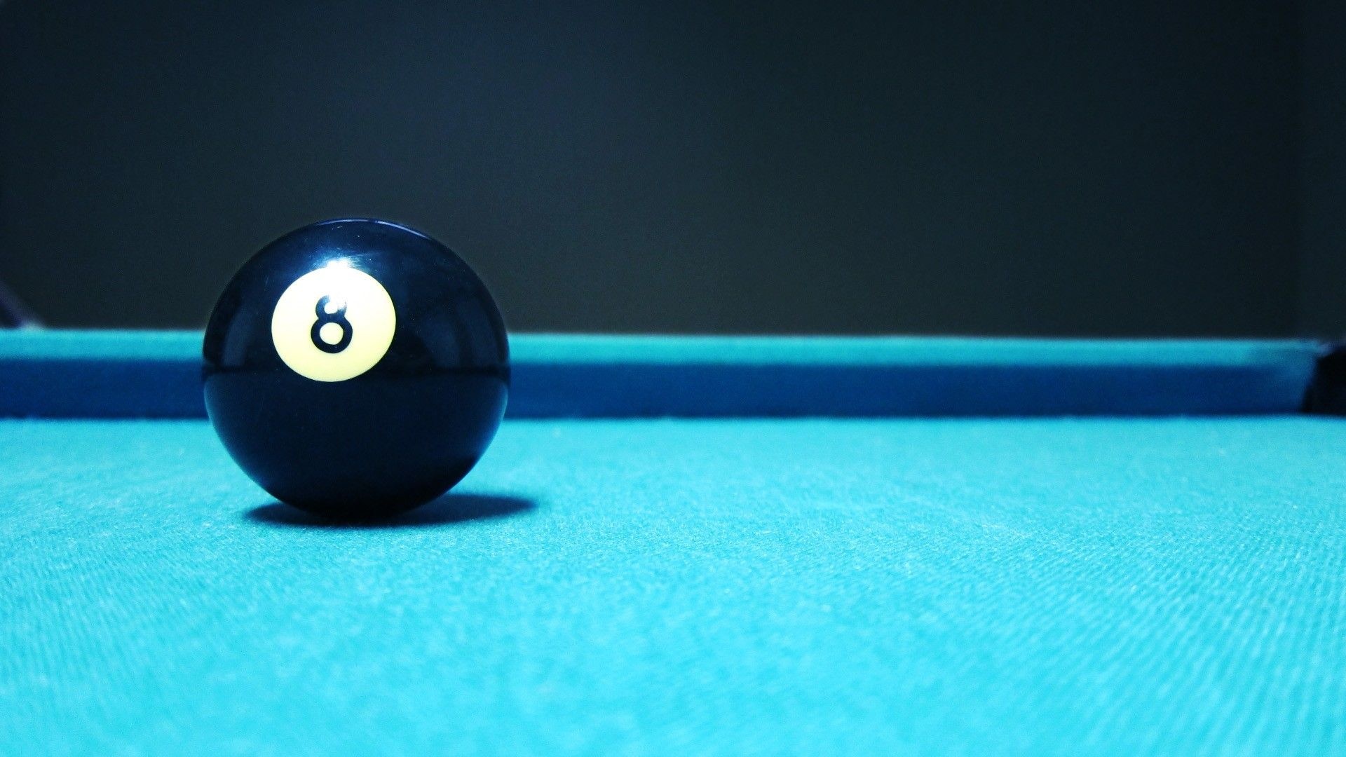 Pool (Cue Sports): Pocket billiards, The solid black object ball, The symbol of the eight-ball game. 1920x1080 Full HD Background.