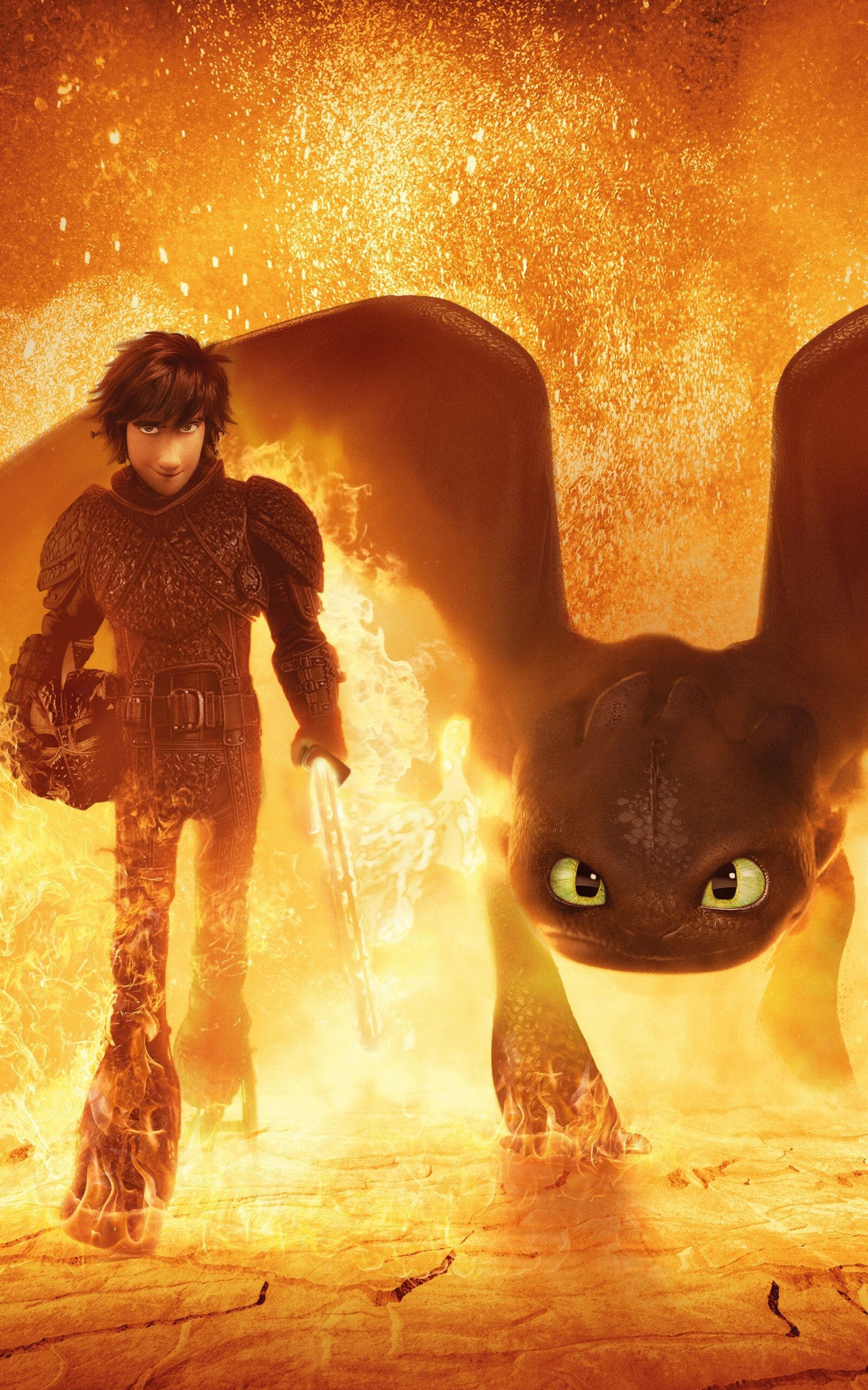 How to Train Your Dragon: The film follows Hiccup as he seeks a dragon utopia known as the "Hidden World". 1600x2560 HD Background.