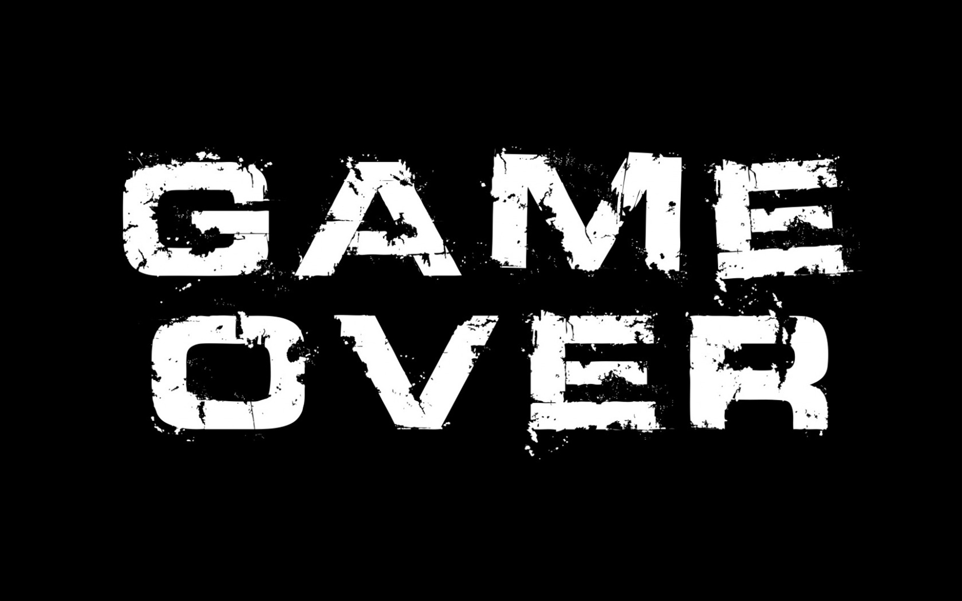 Game Over, Grunge text, Creative art, Black background, 1920x1200 HD Desktop