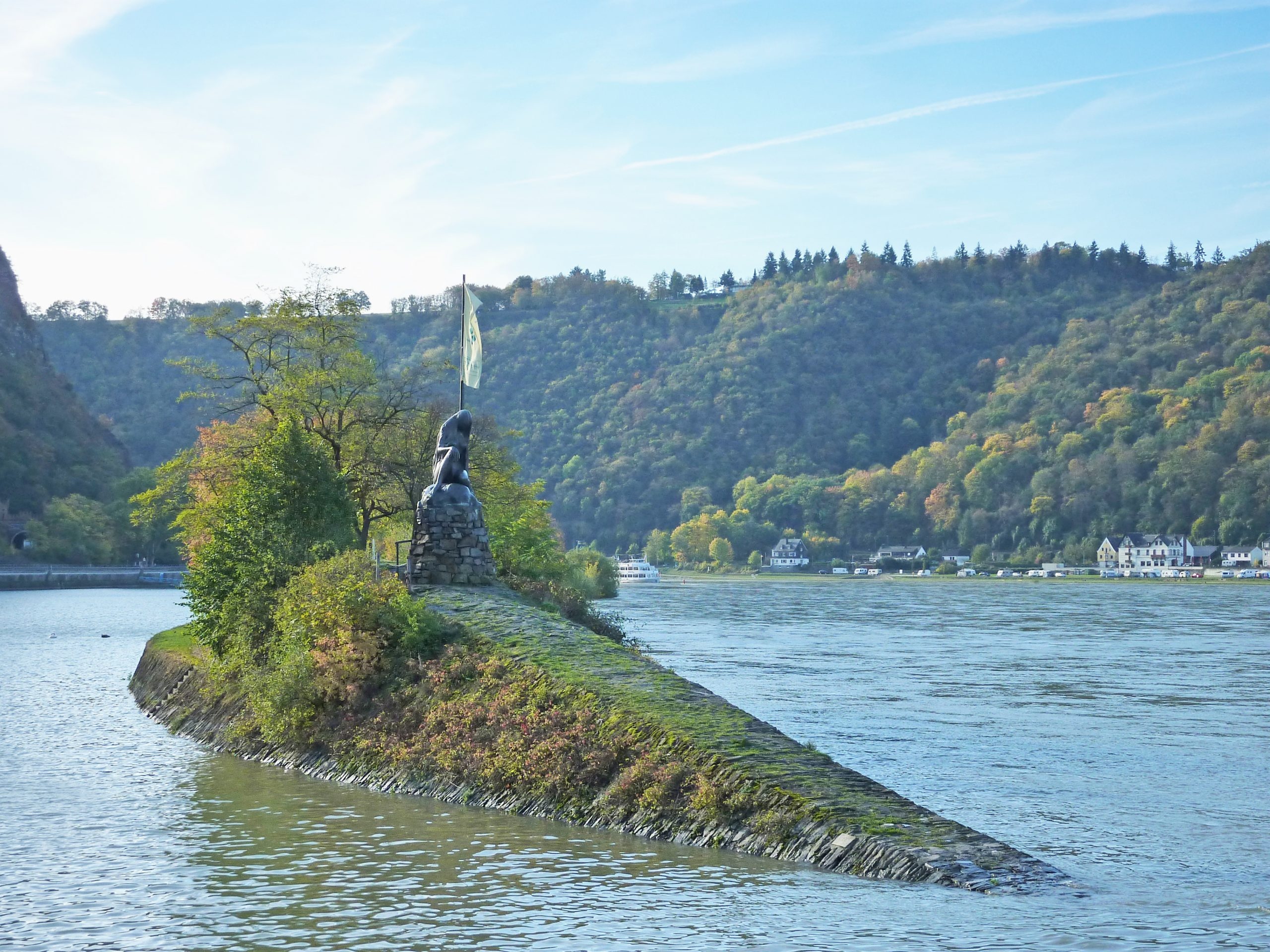 Rhine River lorelei, Mermaid statue, Romantic river valley, European travels, 2560x1920 HD Desktop