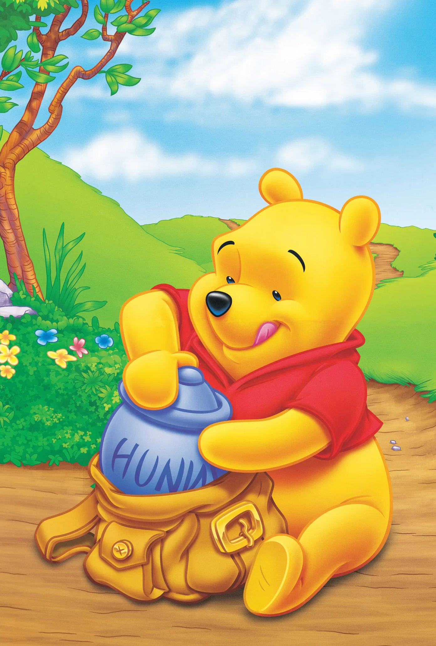 Winnie the Pooh Animation, Schild, Retro, Werbung, 1400x2060 HD Handy