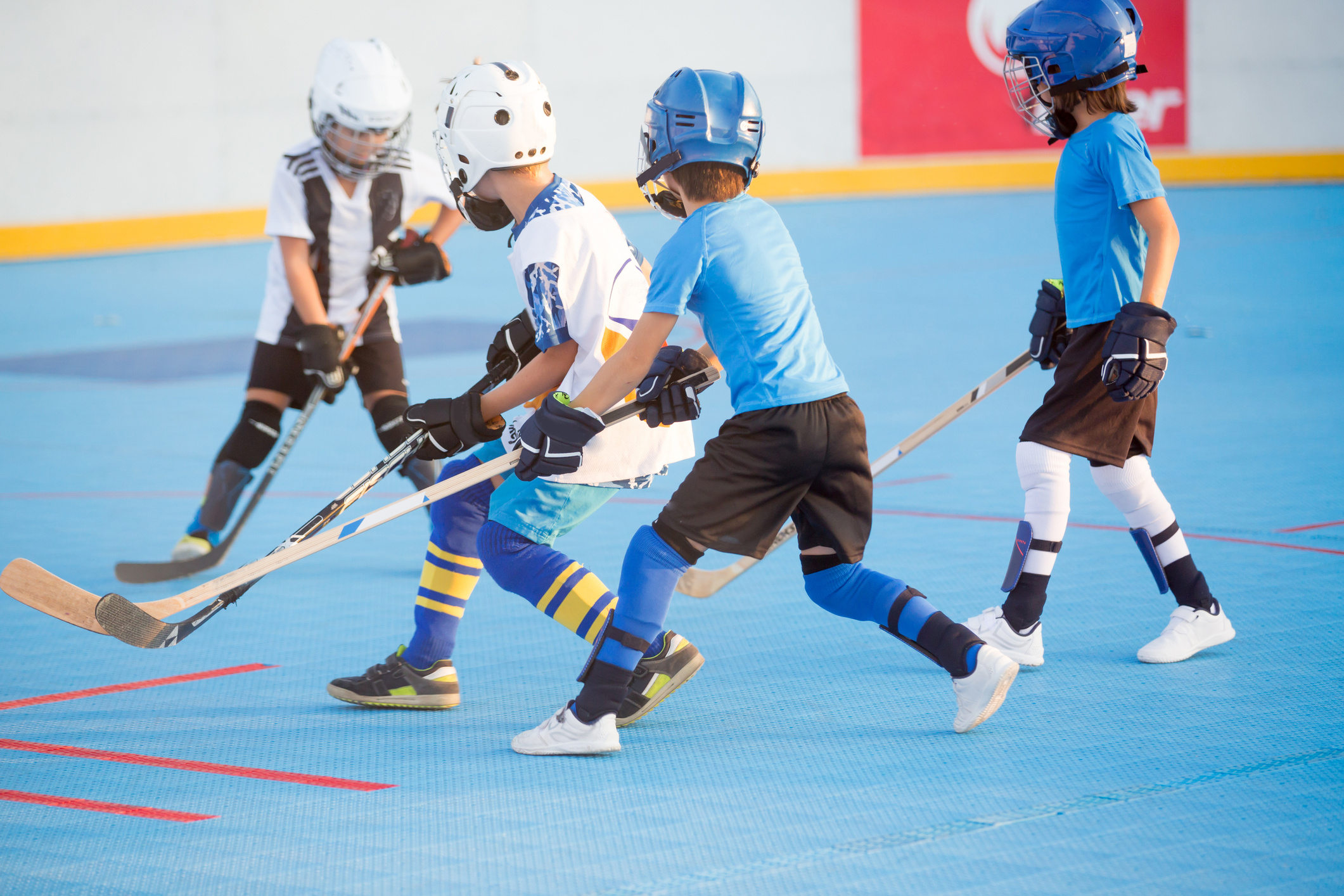Ball Hockey: Street Hockey, Outdoor Surface, Kids Playing, Sports Gear, Outdoor Game. 2130x1420 HD Background.