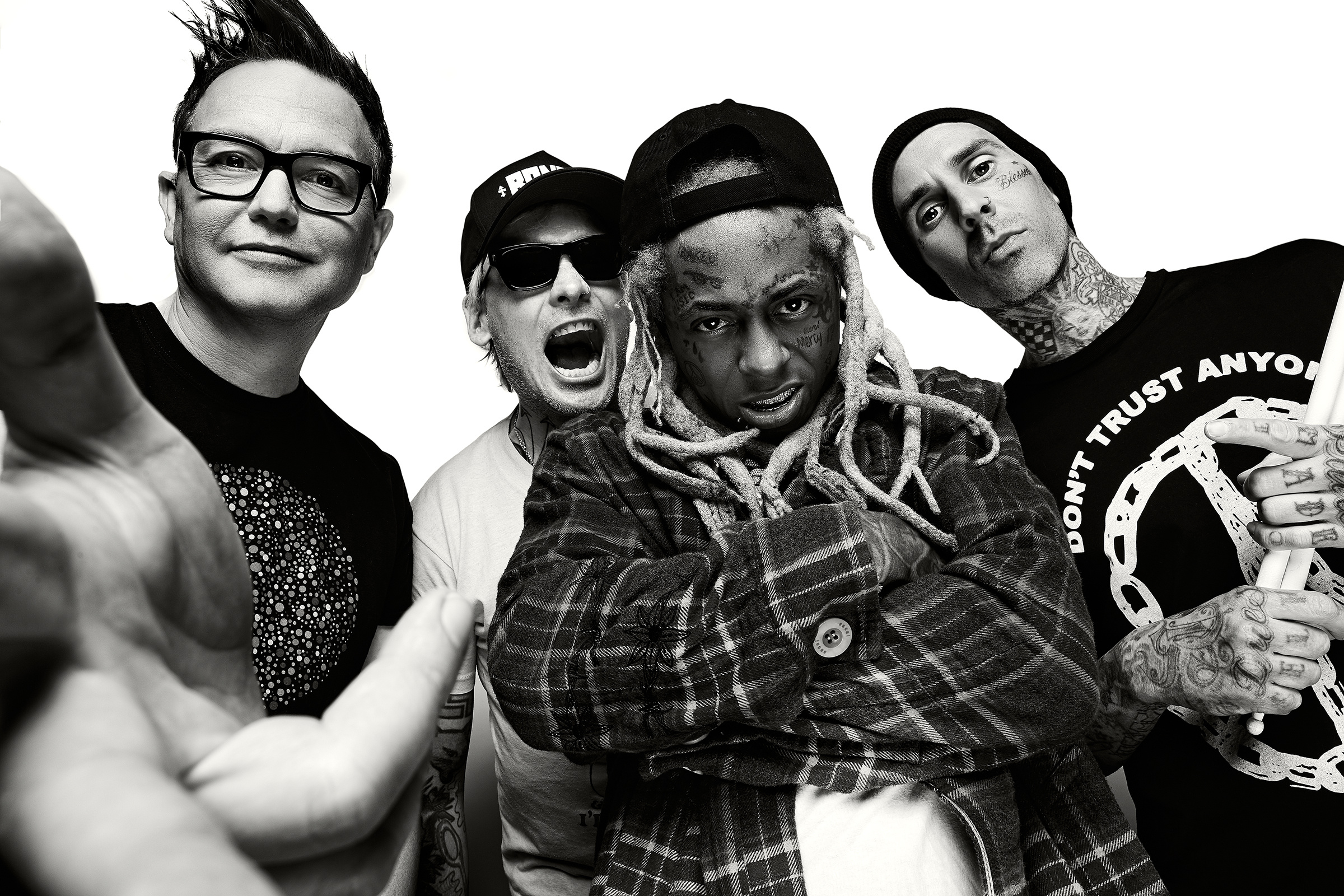Blink-182 and Lil Wayne's co-headlining summer tour, Exciting collaboration, High-energy performances, Fan excitement, 2400x1600 HD Desktop