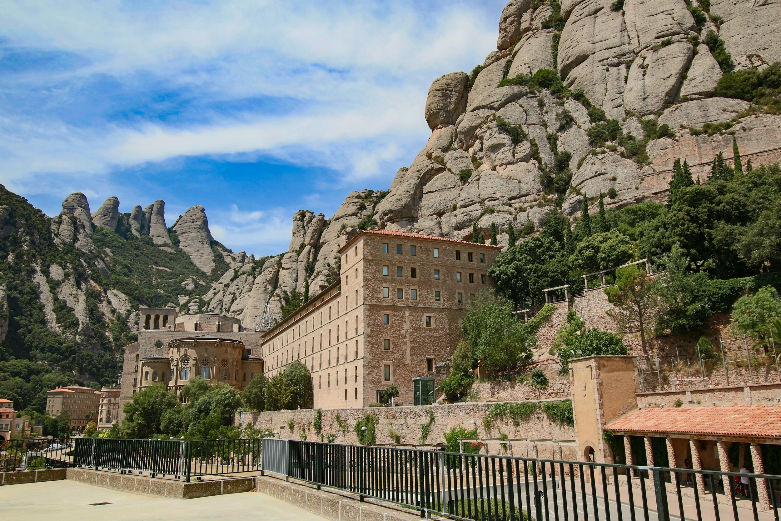 Montserrat beauty, Mountain-side monastery, Submerged oaks, Tranquil ambiance, 2500x1670 HD Desktop