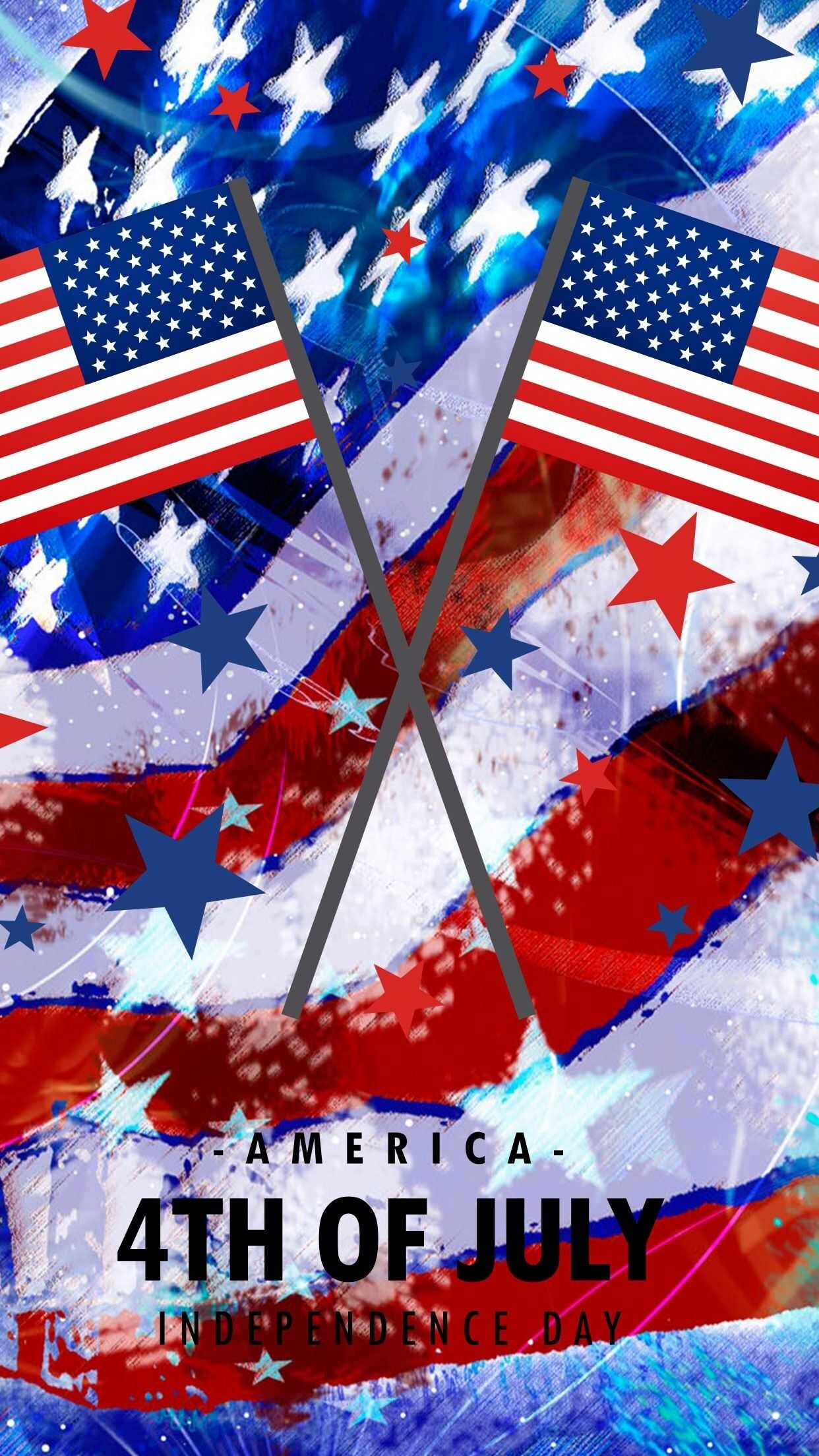 4th of July: Holiday celebrating the birth of the United States of America as an independent nation. 1250x2210 HD Background.