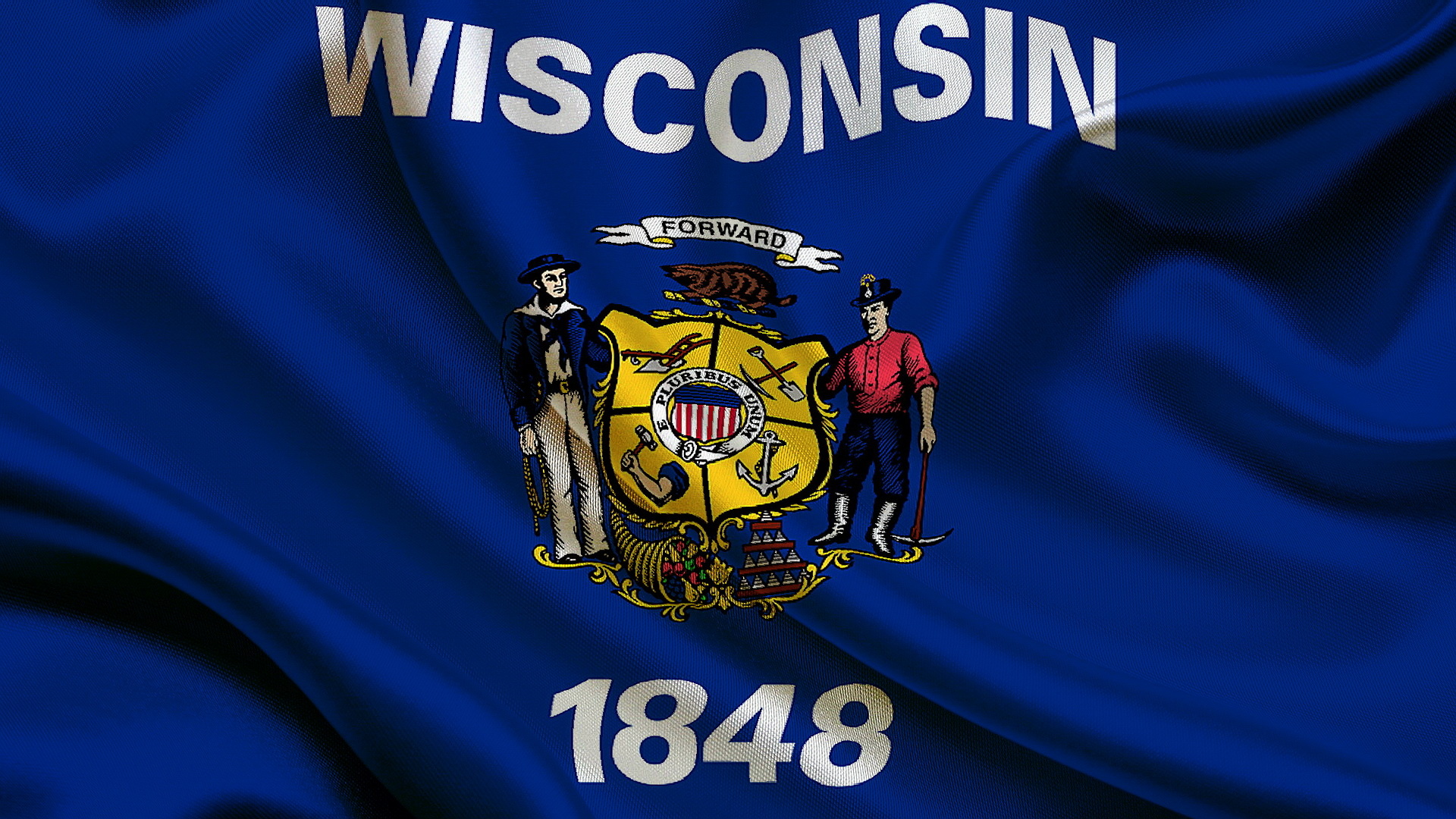 Wisconsin Travels, Vereinigte Staaten, Wisconsin flagge, Download wallpaper, 1920x1080 Full HD Desktop