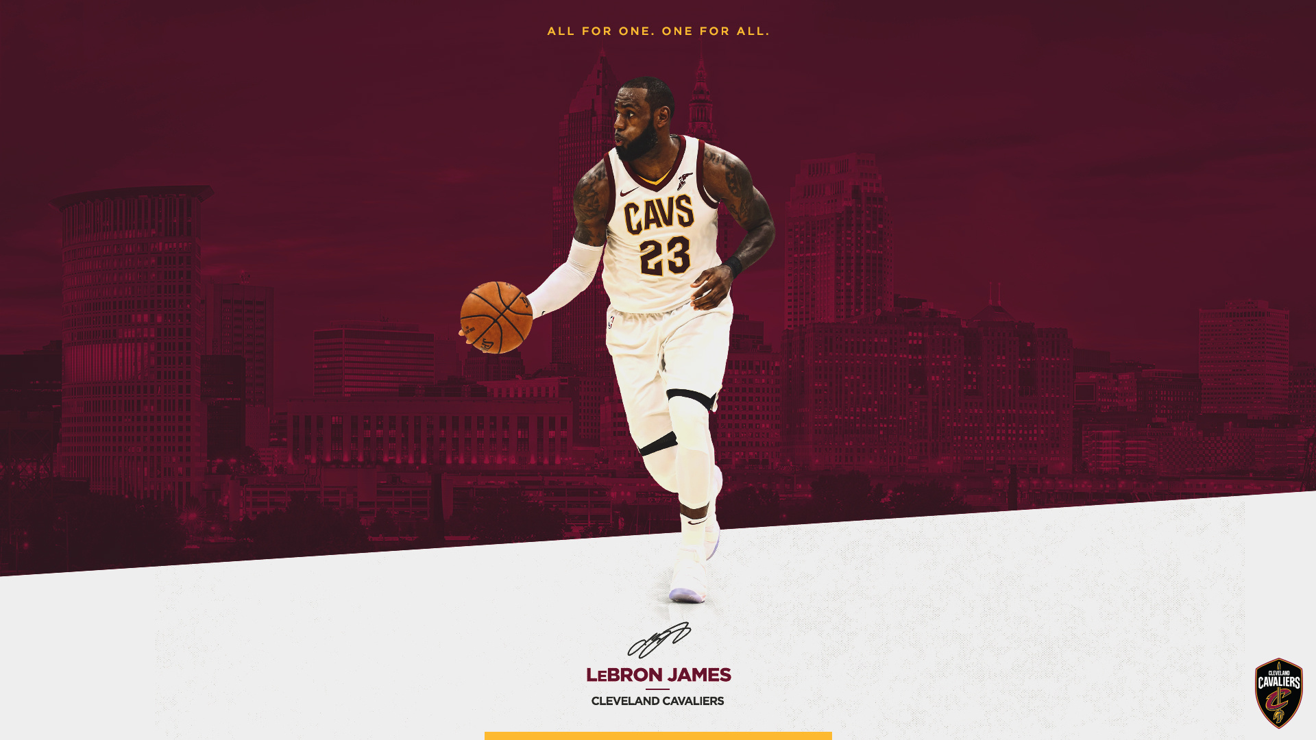 Cleveland Cavaliers: The team selected future NBA MVP LeBron James in the 2003 NBA draft. 1920x1080 Full HD Background.