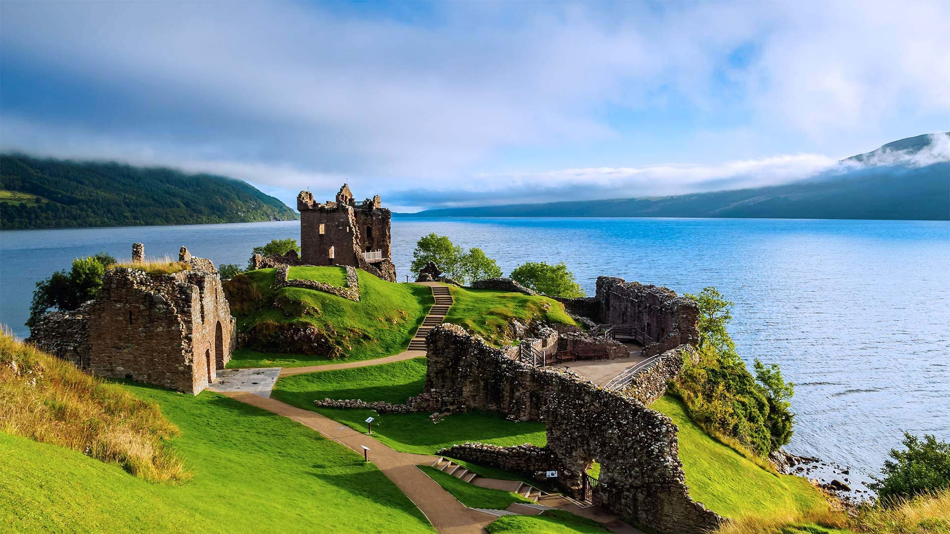 Loch Ness, Urquhart Castle beauty, Loch Ness scenery, Bing image showcase, 1920x1080 Full HD Desktop